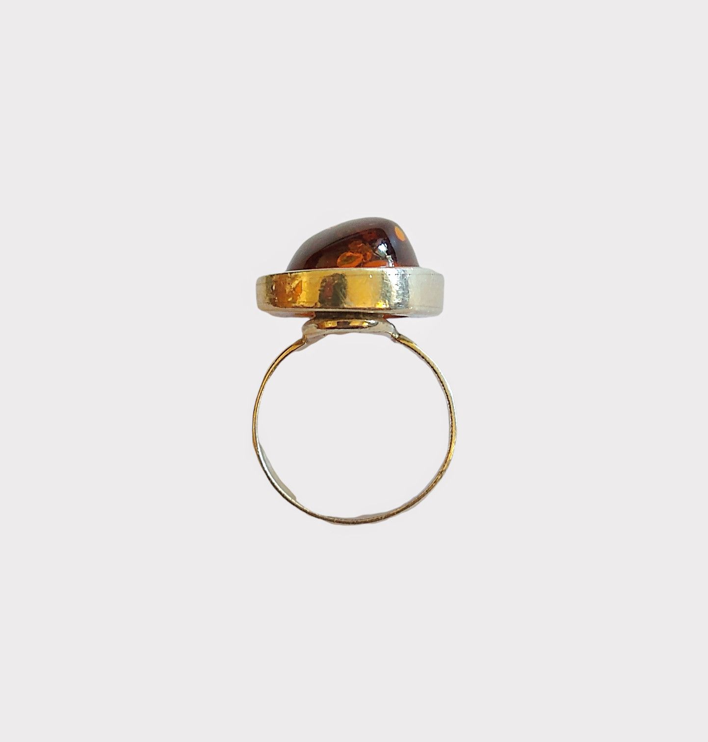 Other Vintage Sterling Silver Ring Size 8 Orange Amber Modern Size ONE SIZE - 5 Thumbnail