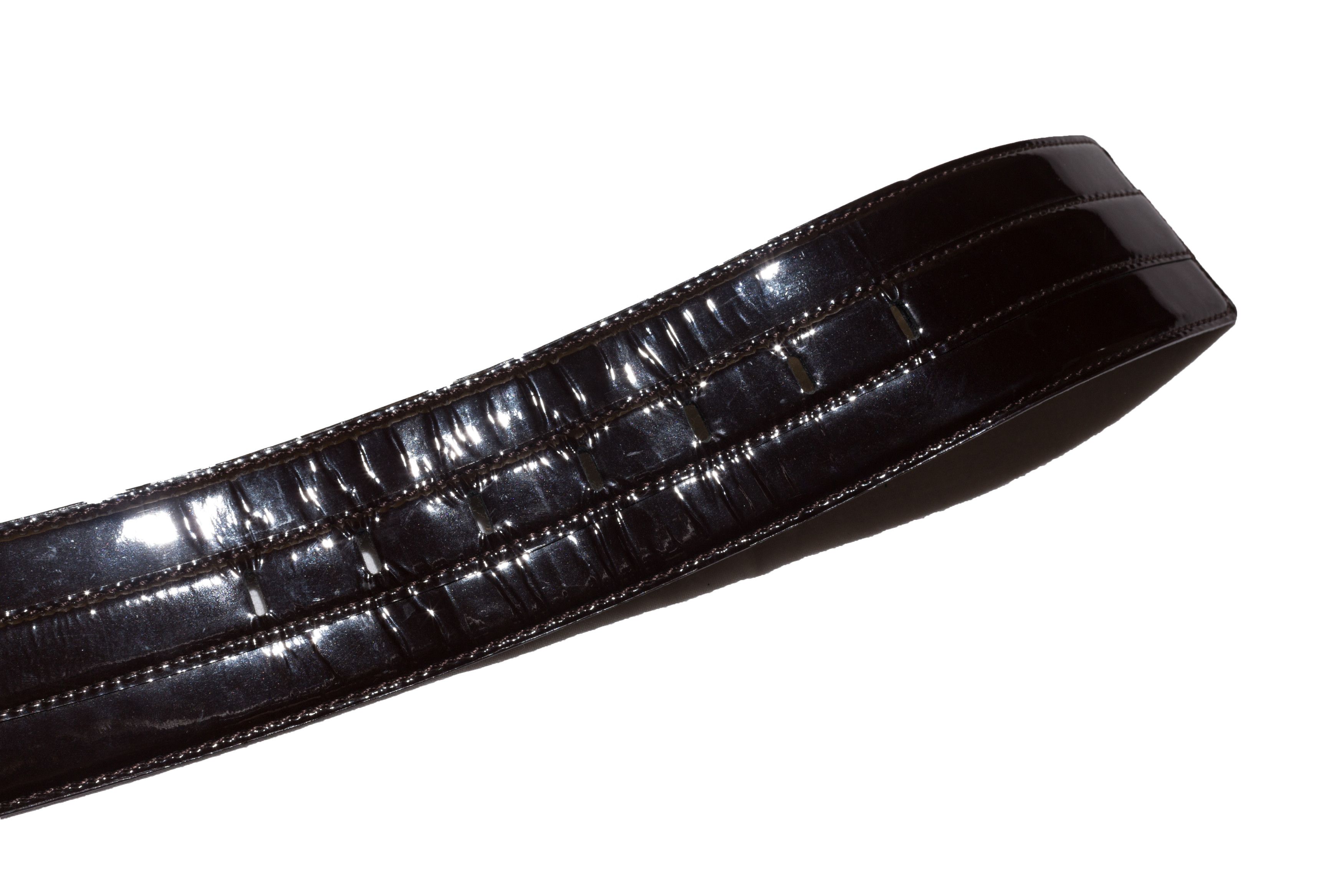 Japanese Brand Red Patent Leather Wide Belt Size 32 - 5 Thumbnail