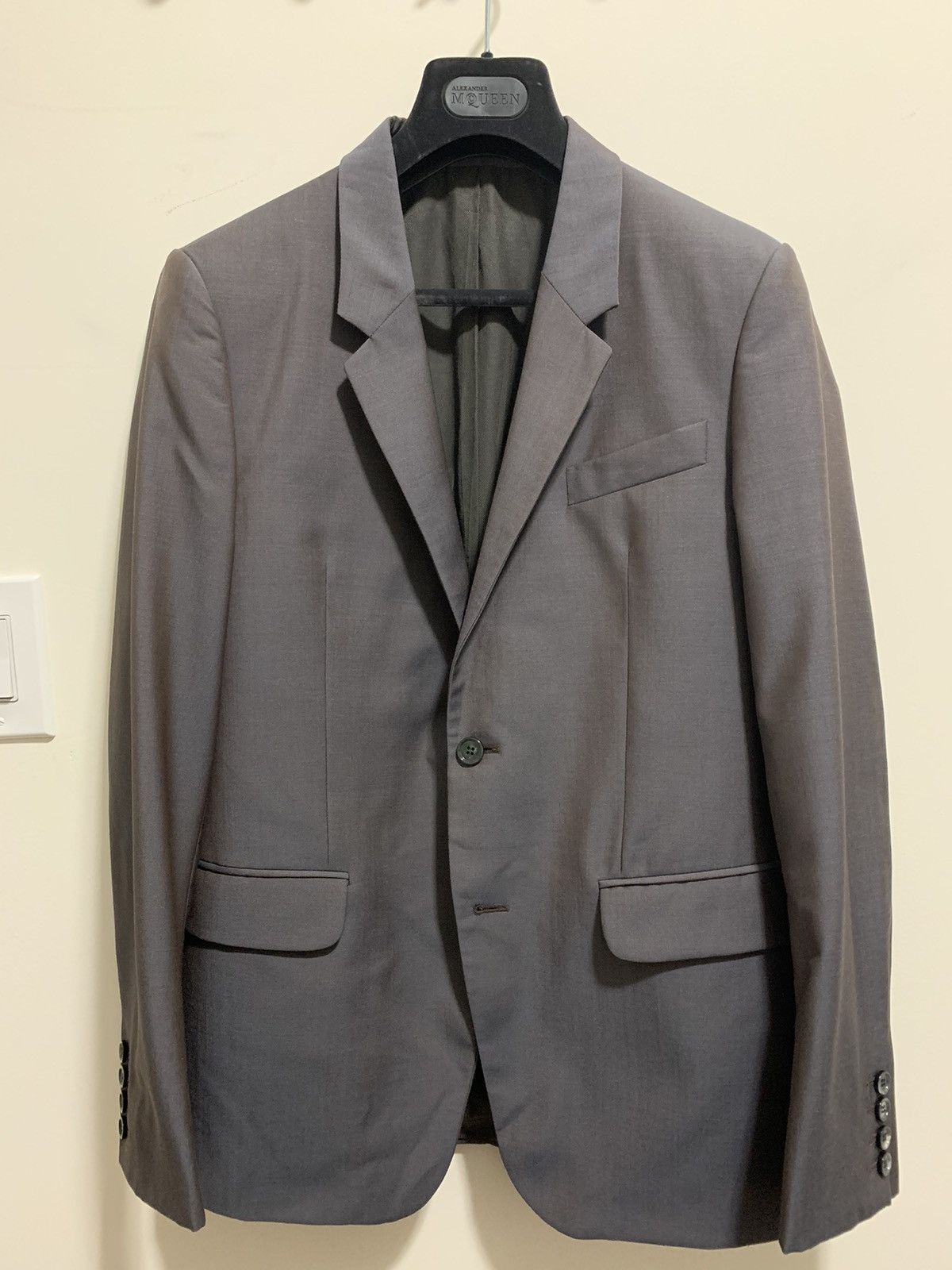 Alexander McQueen Mainline two-tone wool/mohair blazer, IT50, made in Italy Size 40R - 1 Thumbnail