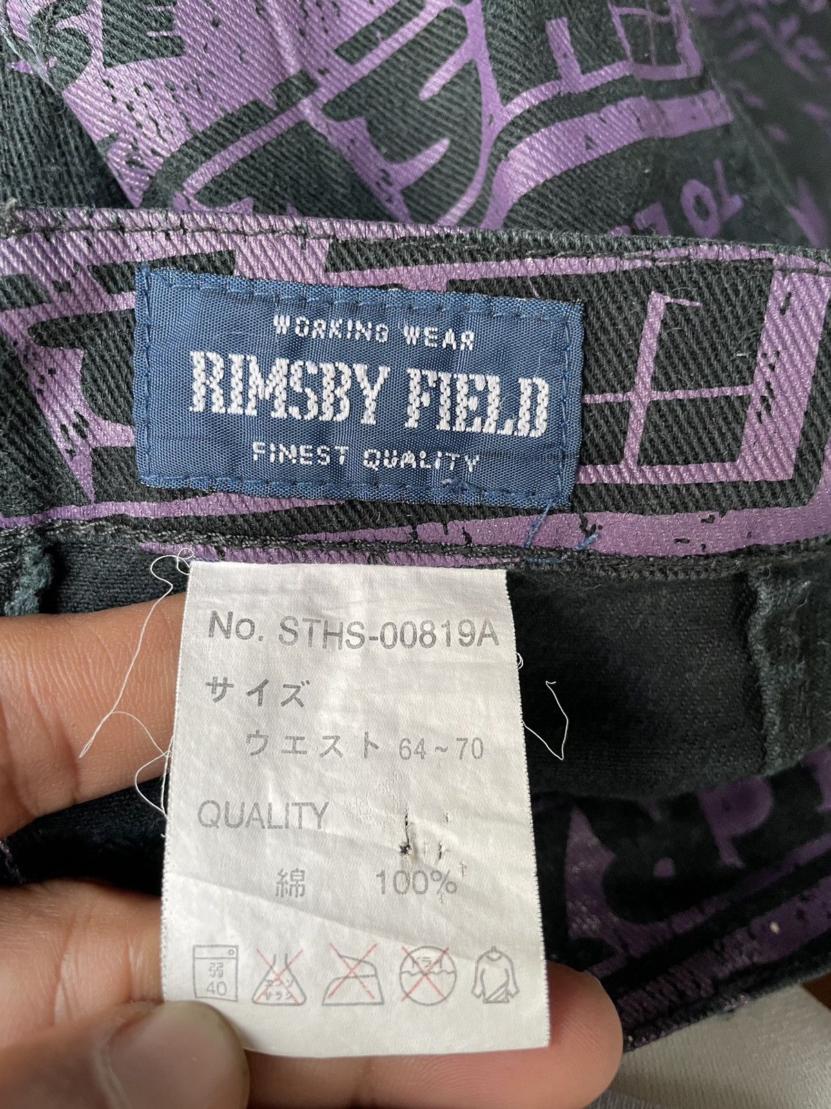 If Six Was Nine Japanese Brand Rimsby Field Full Printed Jeans Size US 30 / EU 46 - 11 Thumbnail