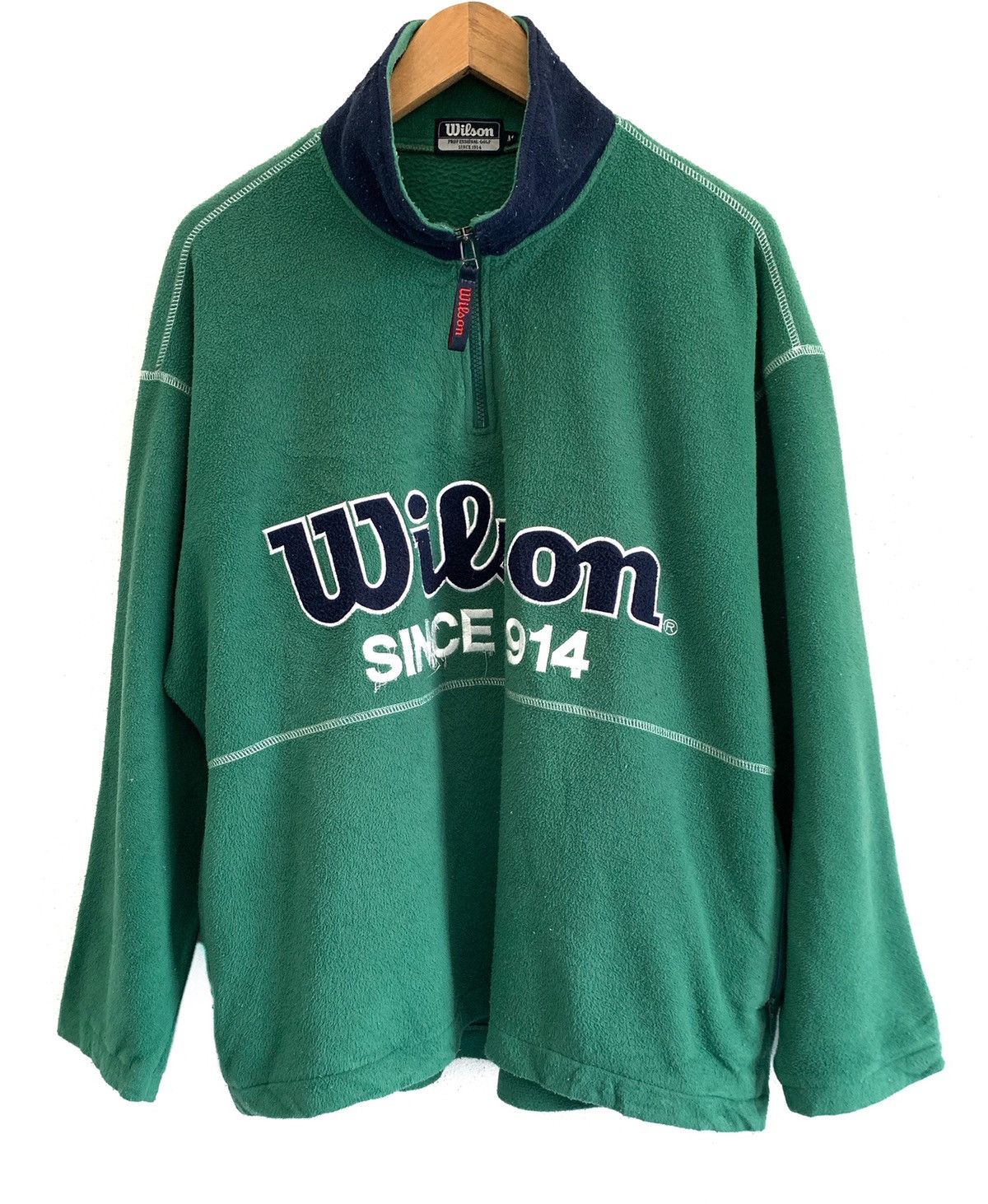 Designer × Japanese Brand × Sports Specialties Vintage Wilson Pullover Fleece Sweaters Size US L / EU 52-54 / 3 - 1 Thumbnail
