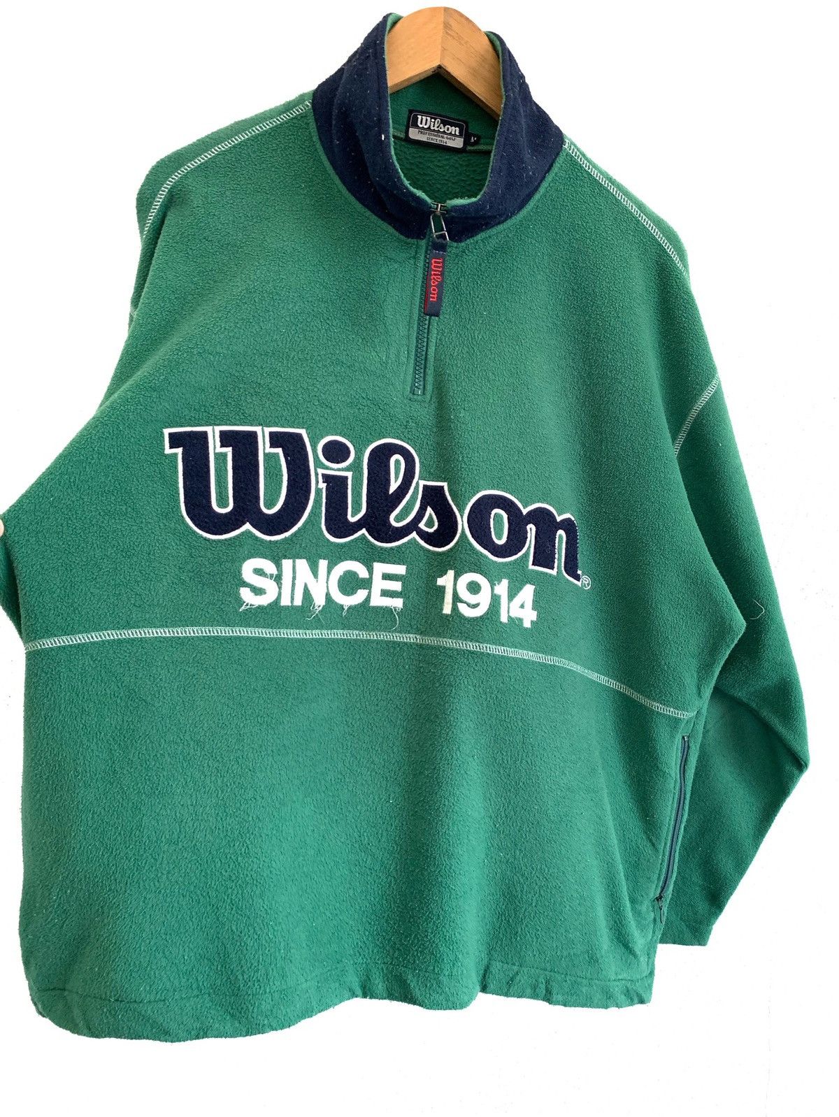 Designer × Japanese Brand × Sports Specialties Vintage Wilson Pullover Fleece Sweaters Size US L / EU 52-54 / 3 - 2 Thumbnail