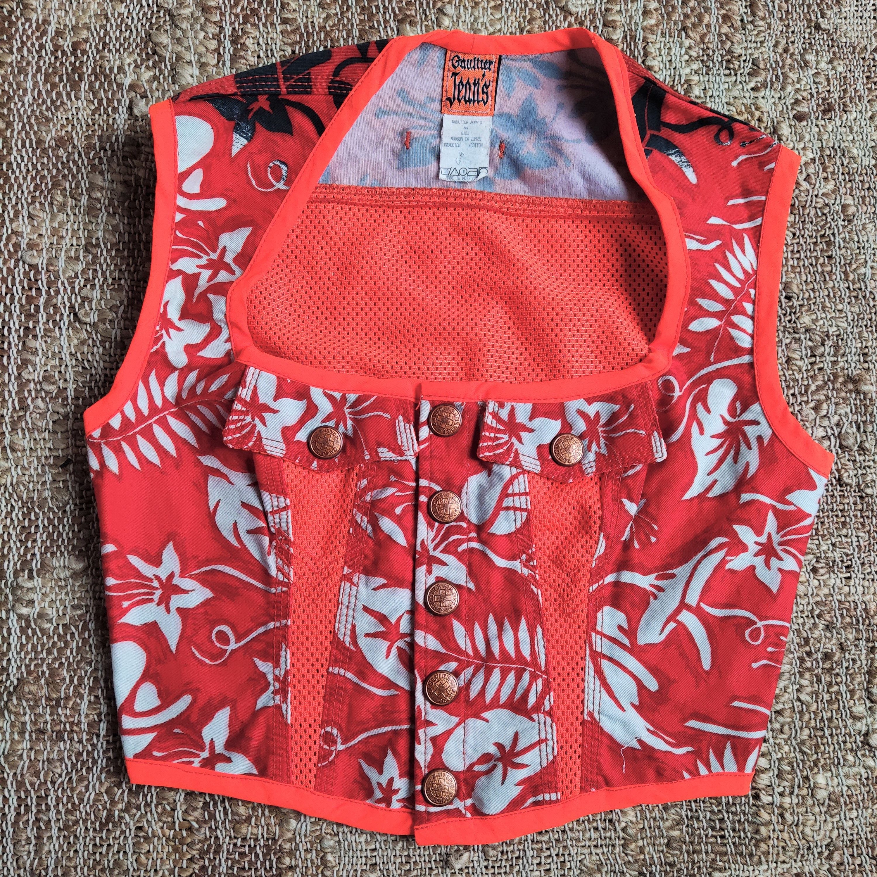 Jean Paul Gaultier Jean Paul Gaultier Tropical Vintage Corset Net Top Shirt Size US M / EU 48-50 / 2 - 2 Thumbnail