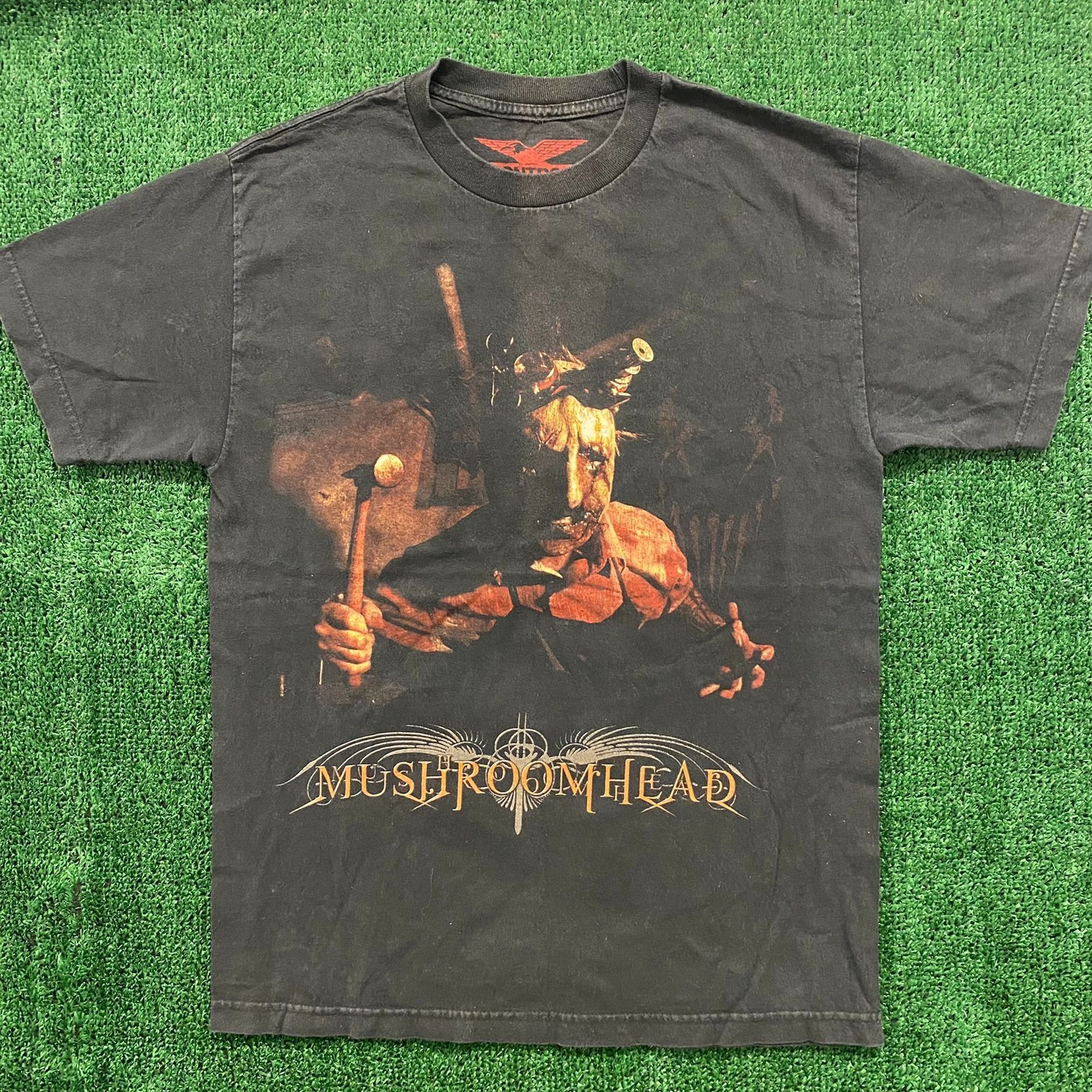 Pre-owned Band Tees X Vintage Crazy Vintage Y2k Sun Faded Mushroomhead Metal Band T-shirt In Black