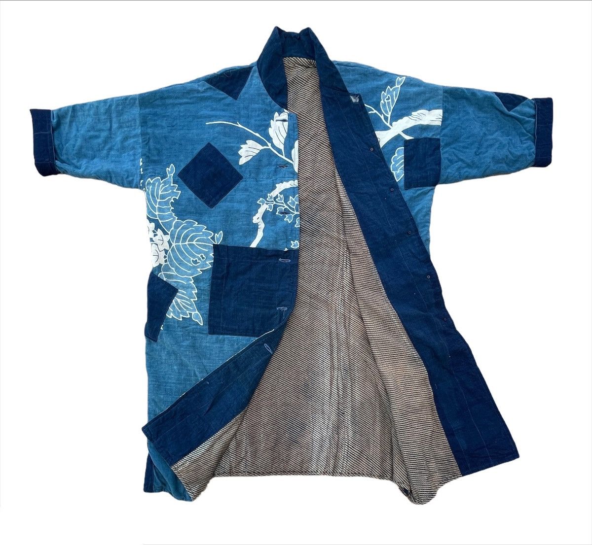 Vintage Vintage Japanese Indigo Phoenix Design Patchwork Boro Kimono Size US L / EU 52-54 / 3 - 3 Thumbnail