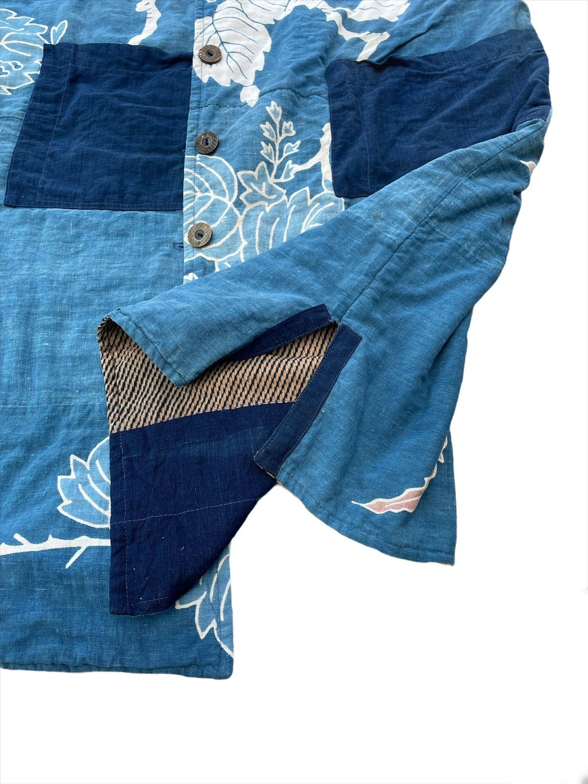 Vintage Vintage Japanese Indigo Phoenix Design Patchwork Boro Kimono Size US L / EU 52-54 / 3 - 9 Thumbnail