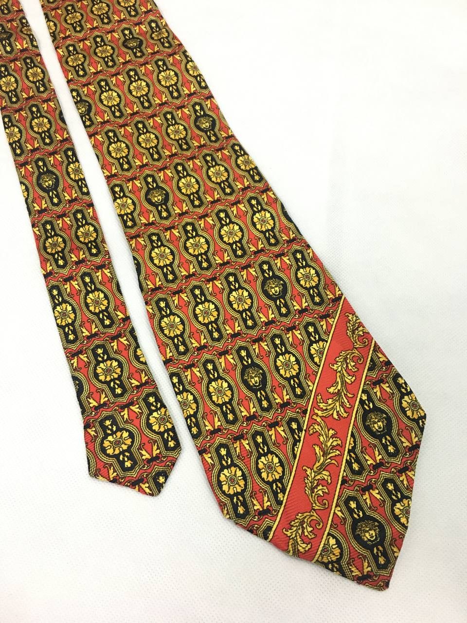 Versace Gianni Versace Medusa Gold Silk Tie Size ONE SIZE - 3 Thumbnail