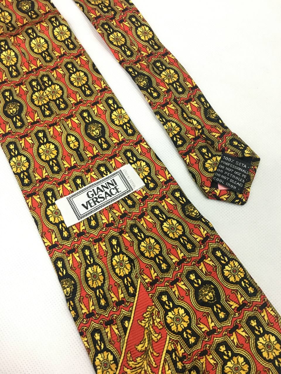 Versace Gianni Versace Medusa Gold Silk Tie Size ONE SIZE - 1 Thumbnail