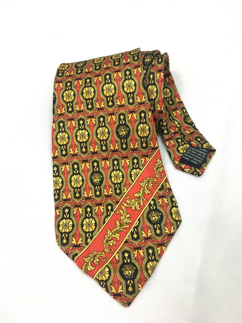 Versace Gianni Versace Medusa Gold Silk Tie Size ONE SIZE - 2 Thumbnail