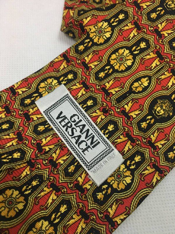 Versace Gianni Versace Medusa Gold Silk Tie Size ONE SIZE - 5 Thumbnail
