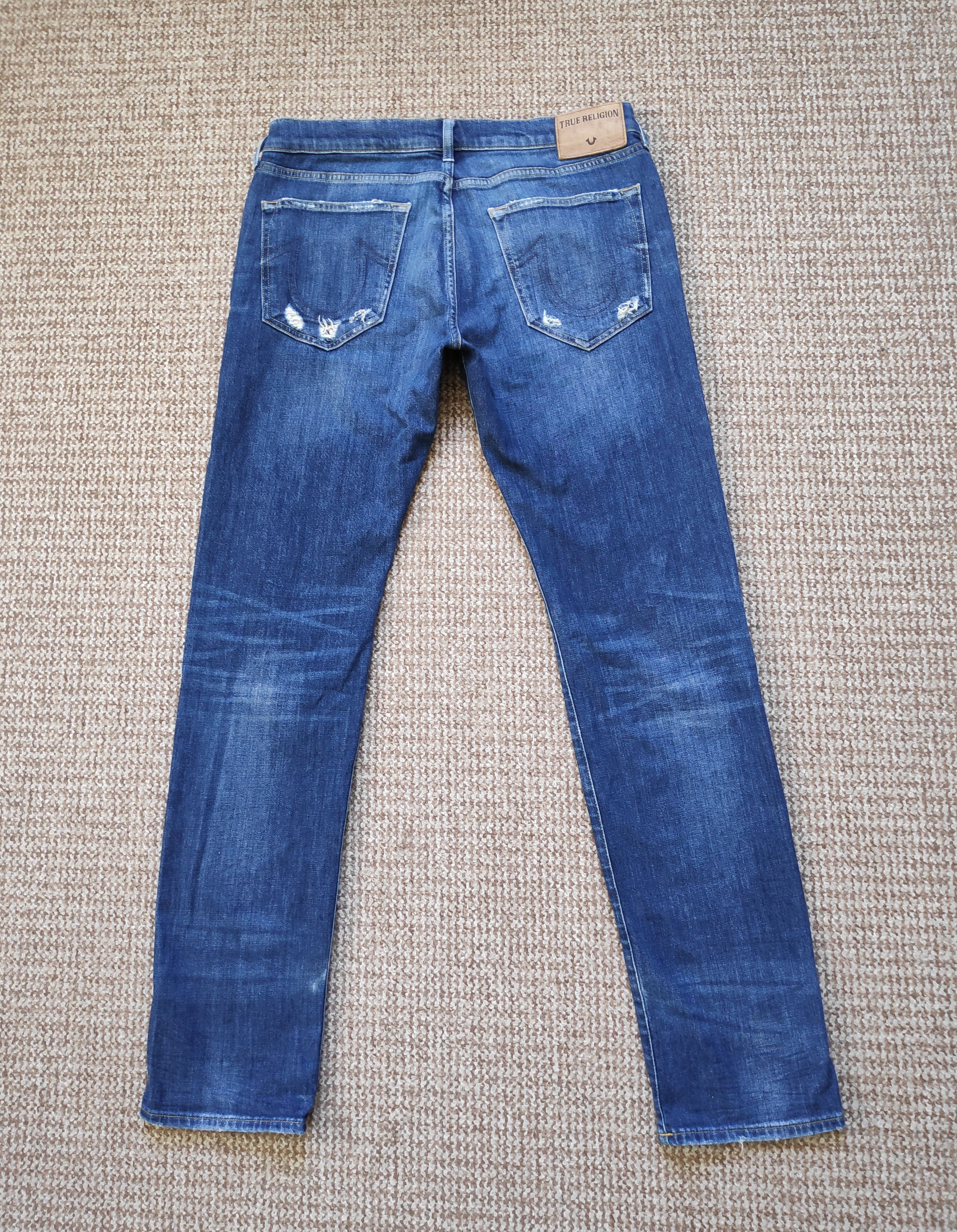 True Religion True Religion Distressed Rocco Relaxed Skinny Denim Jeans Size US 34 / EU 50 - 4 Thumbnail