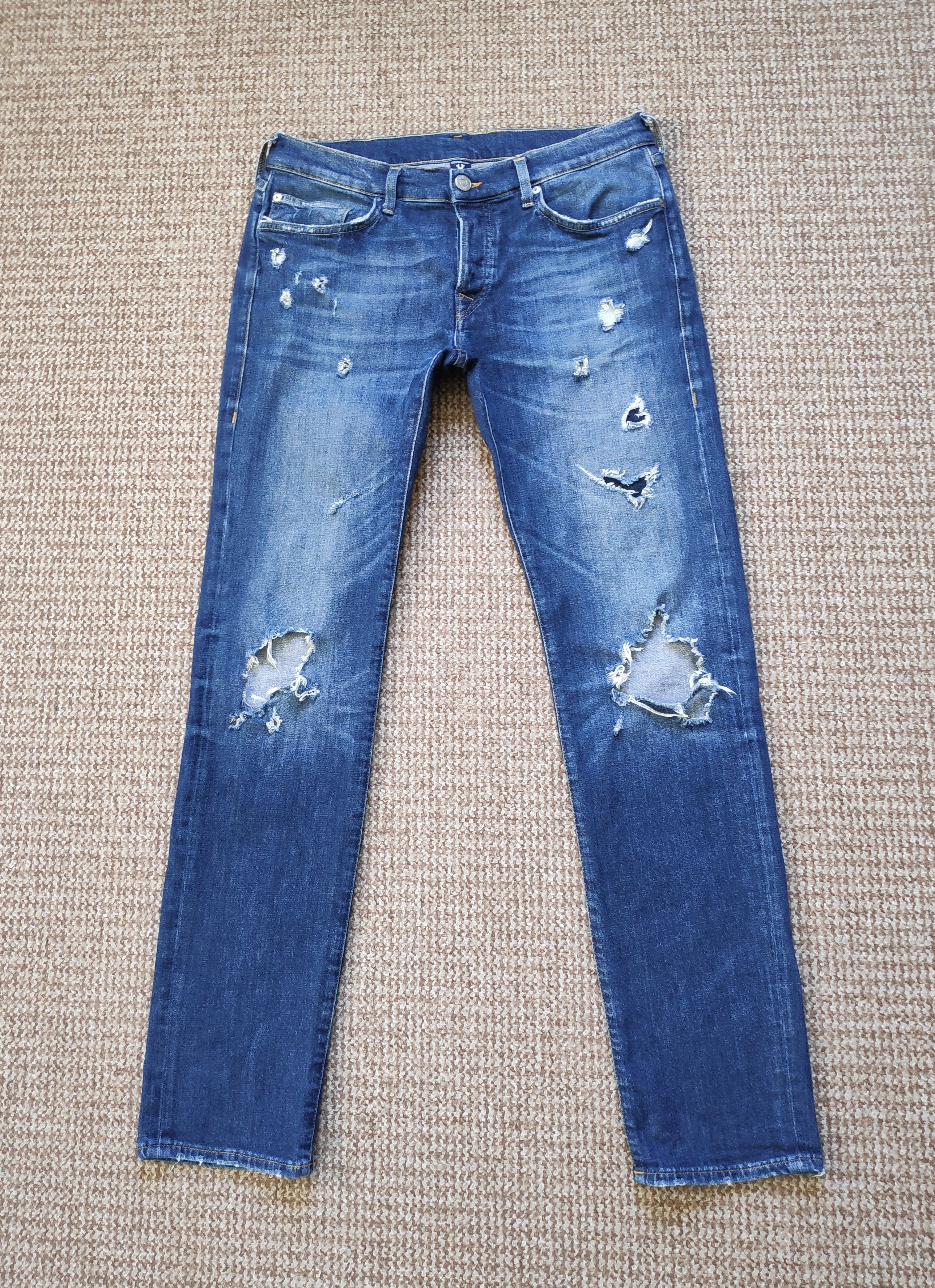 True Religion True Religion Distressed Rocco Relaxed Skinny Denim Jeans Size US 34 / EU 50 - 1 Thumbnail