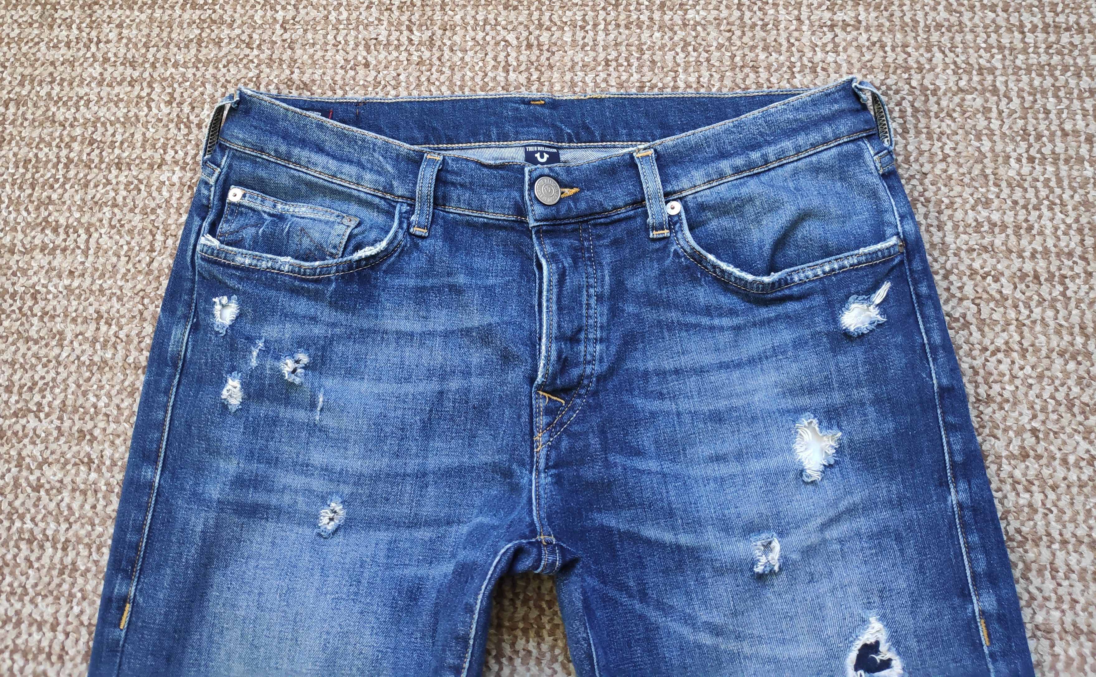 True Religion True Religion Distressed Rocco Relaxed Skinny Denim Jeans Size US 34 / EU 50 - 3 Thumbnail