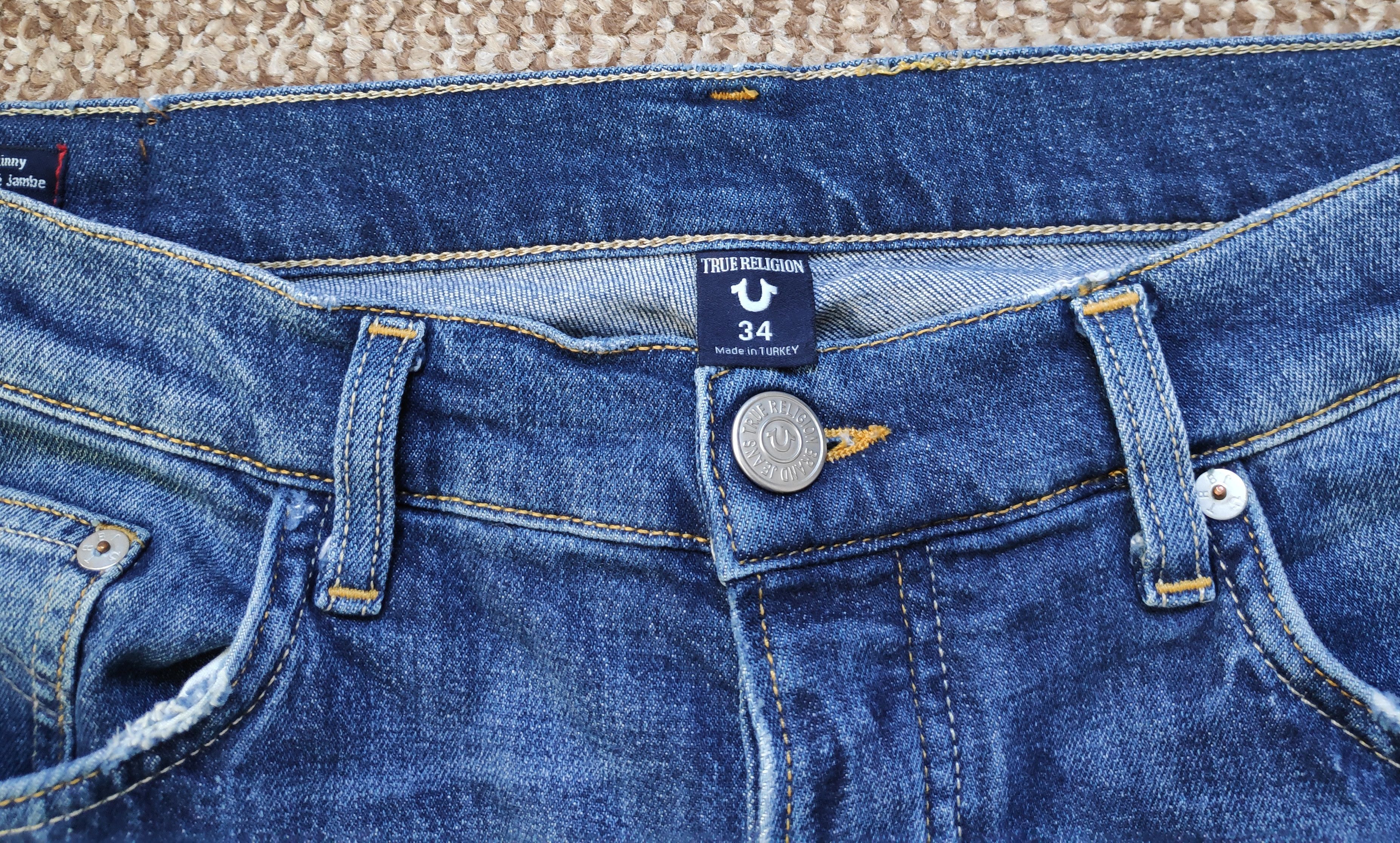 True Religion True Religion Distressed Rocco Relaxed Skinny Denim Jeans Size US 34 / EU 50 - 8 Thumbnail