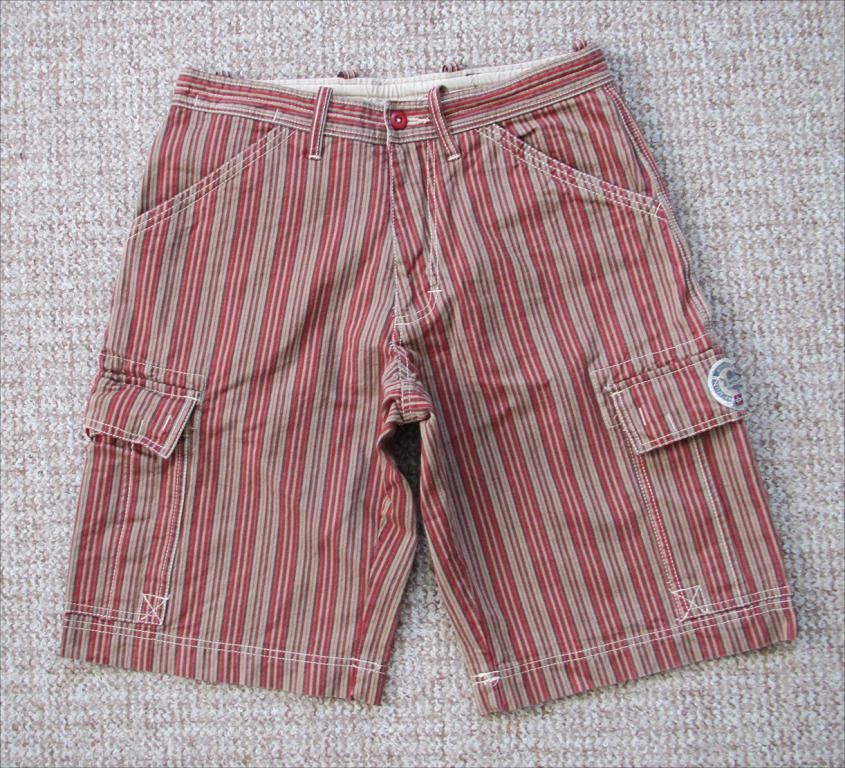 Napapijri × Vintage Vintage Napapijri Stripe Cotton Cargo Shorts size 48 - M Size US 32 / EU 48 - 1 Thumbnail
