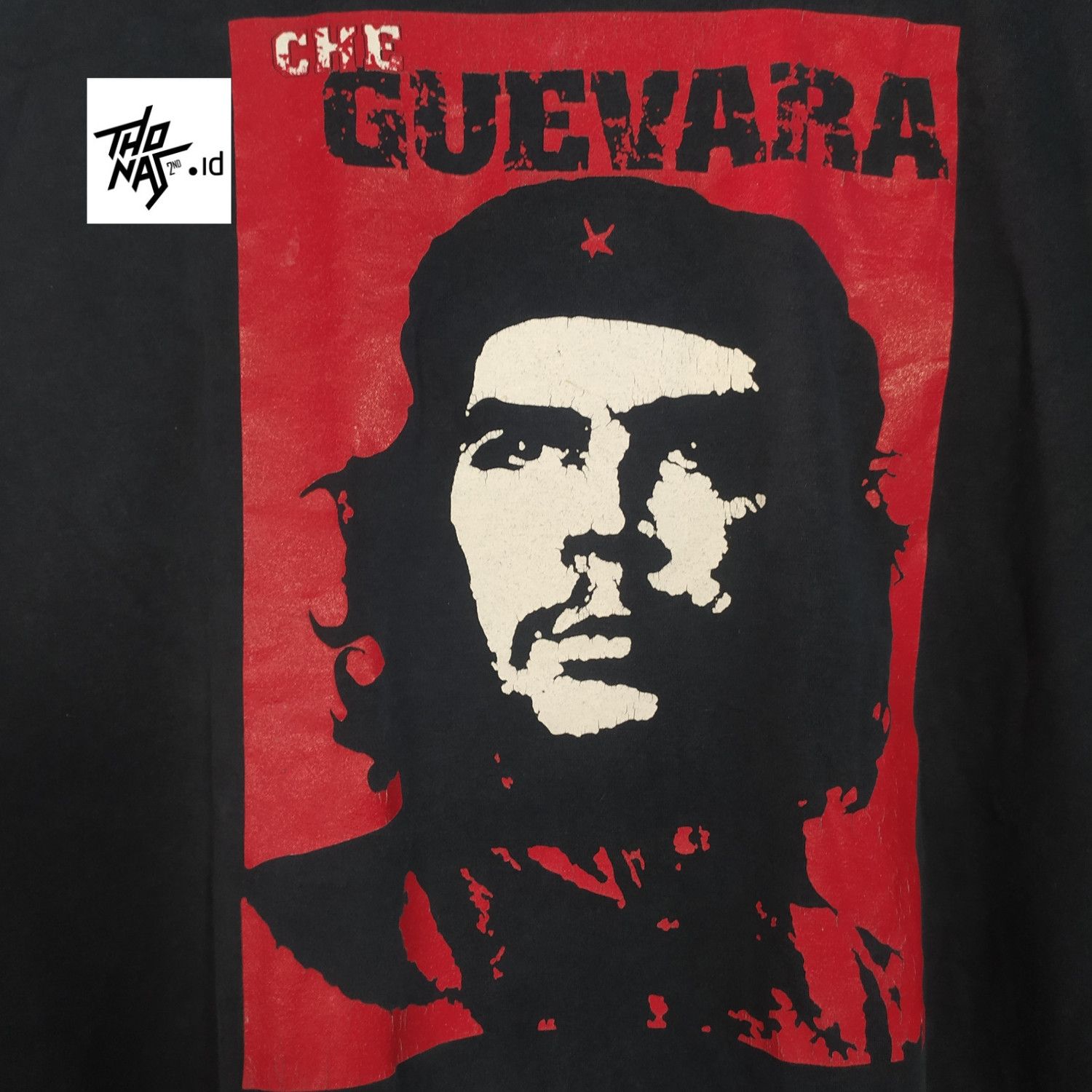 image of Band Tees x Rap Tees Vintage 90's Che Guevara Hasta La Victoria Siempre Longsleeve in Faded Black (