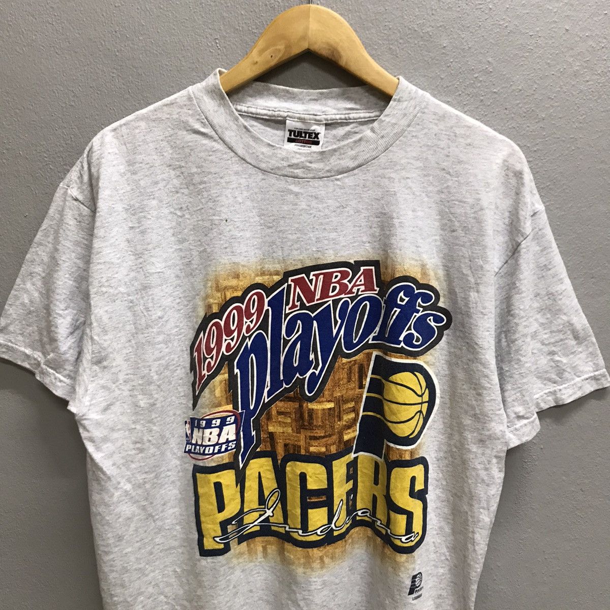 NBA × Tultex × Vintage Vintage 90s Playoffs Pacers Nba Tshirt Size US L / EU 52-54 / 3 - 3 Thumbnail