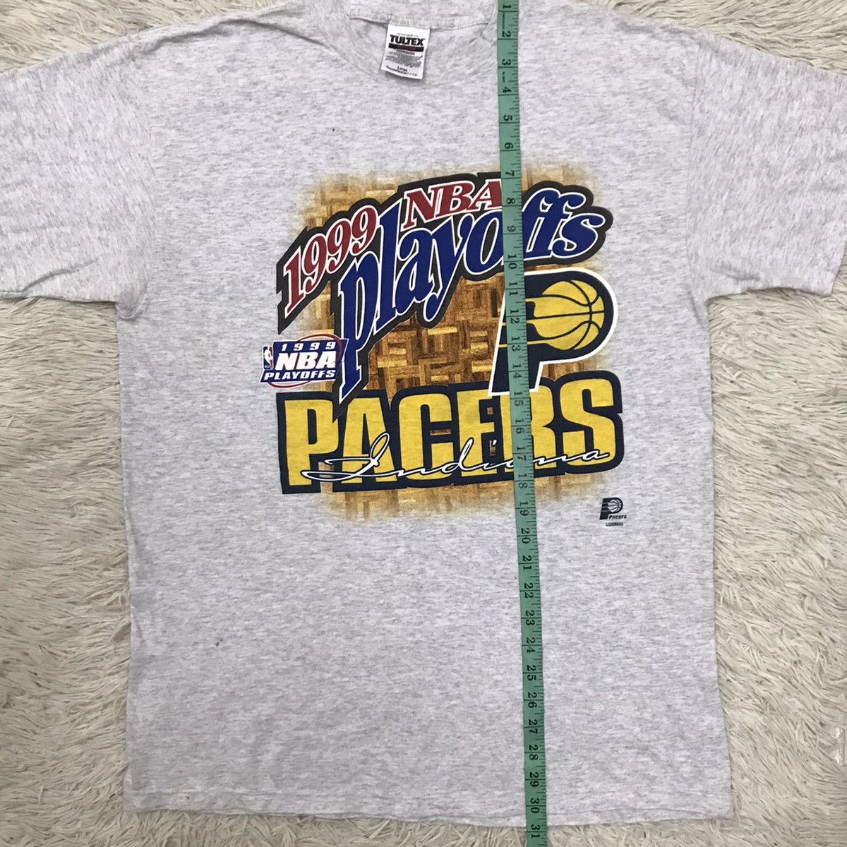 NBA × Tultex × Vintage Vintage 90s Playoffs Pacers Nba Tshirt Size US L / EU 52-54 / 3 - 10 Thumbnail