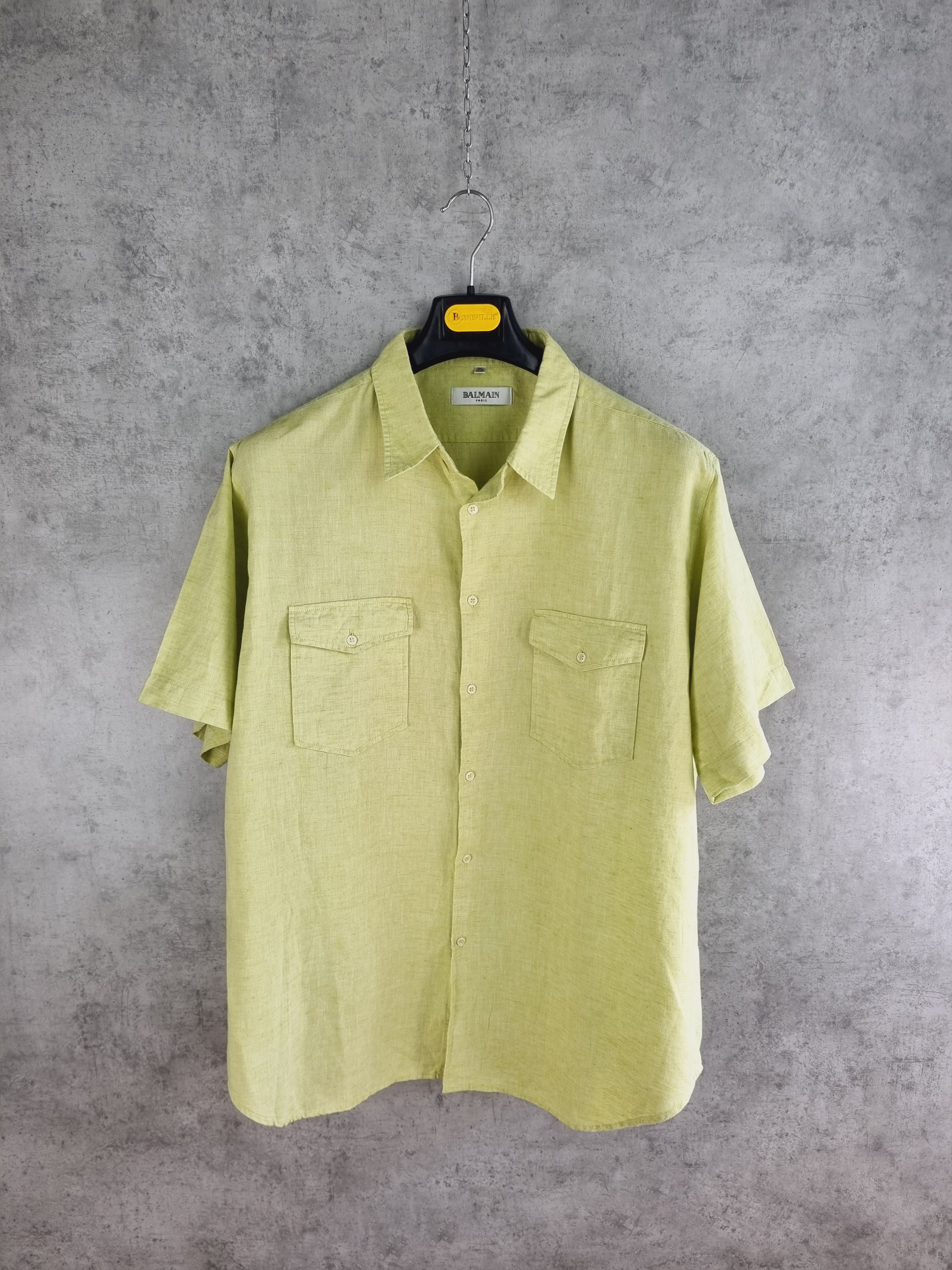 Balmain × Vintage 90s Rare Linen BALMAIN Beautiful Shirt Size US XXL / EU 58 / 5 - 7 Thumbnail