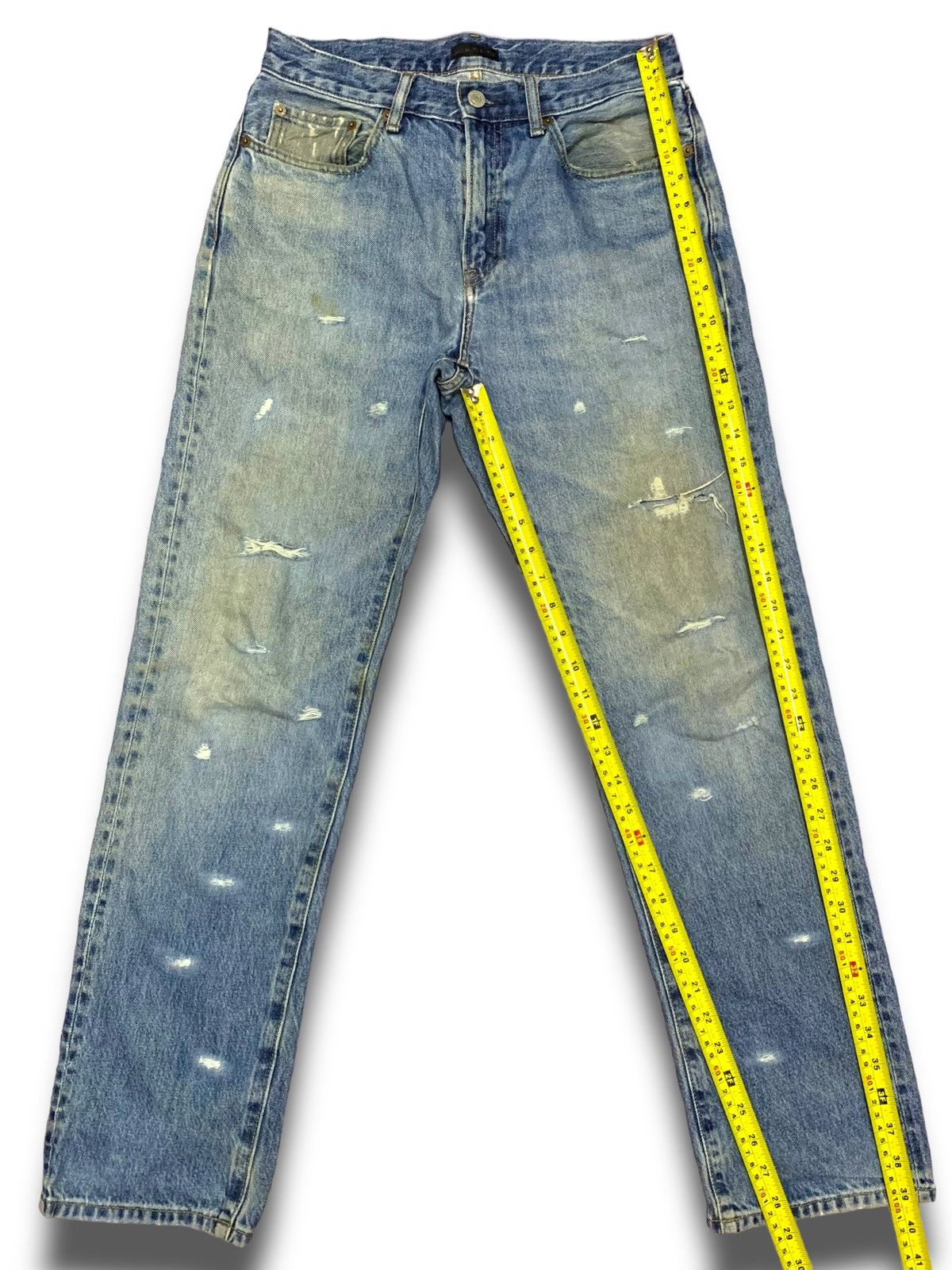 Japanese Brand × Uniqlo Vintage Y2K Jun Takahashi Kaihara Distressed Jeans Size US 29 - 11 Thumbnail