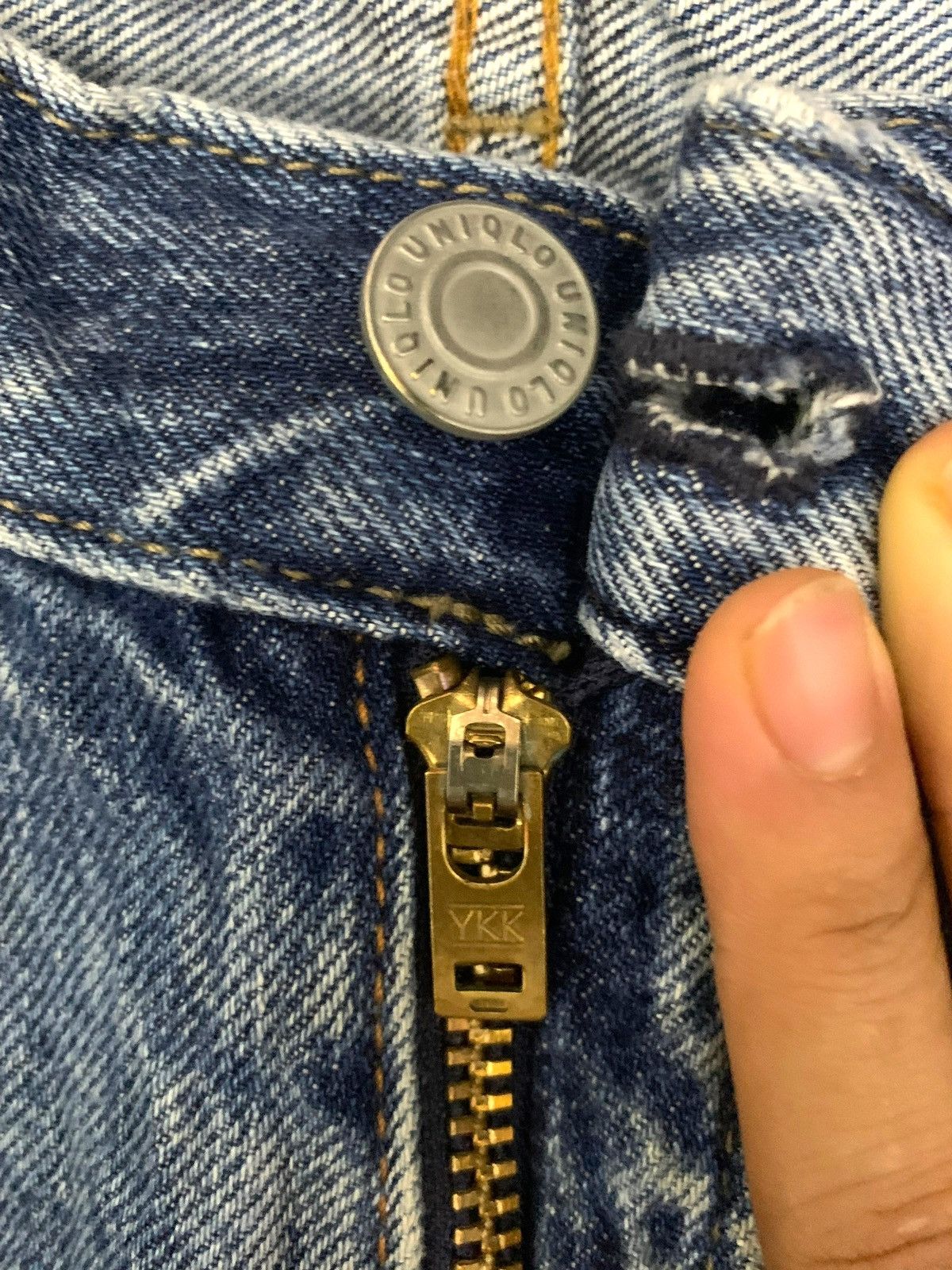 Japanese Brand × Uniqlo Vintage Y2K Jun Takahashi Kaihara Distressed Jeans Size US 29 - 7 Thumbnail
