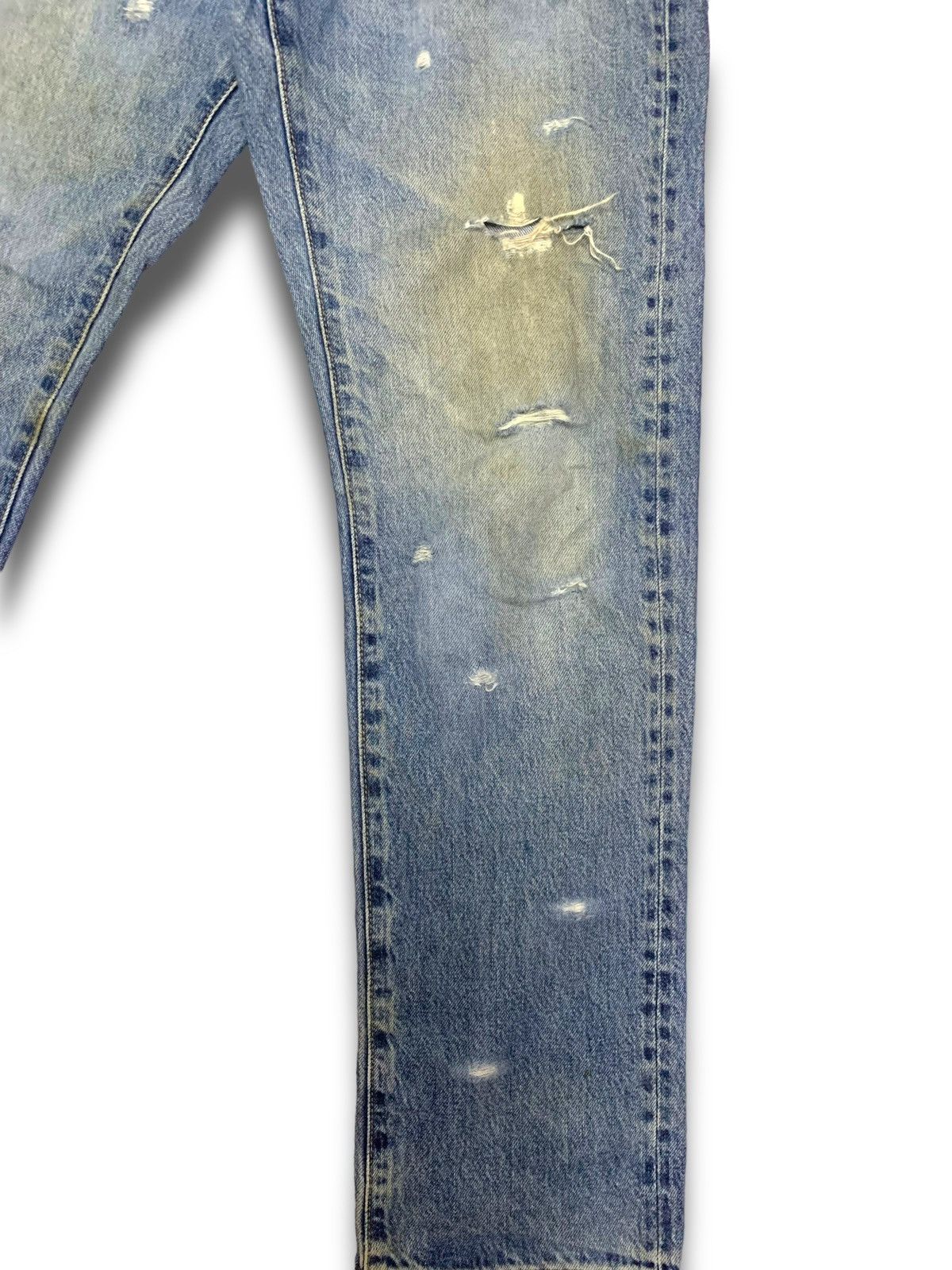 Japanese Brand × Uniqlo Vintage Y2K Jun Takahashi Kaihara Distressed Jeans Size US 29 - 4 Thumbnail
