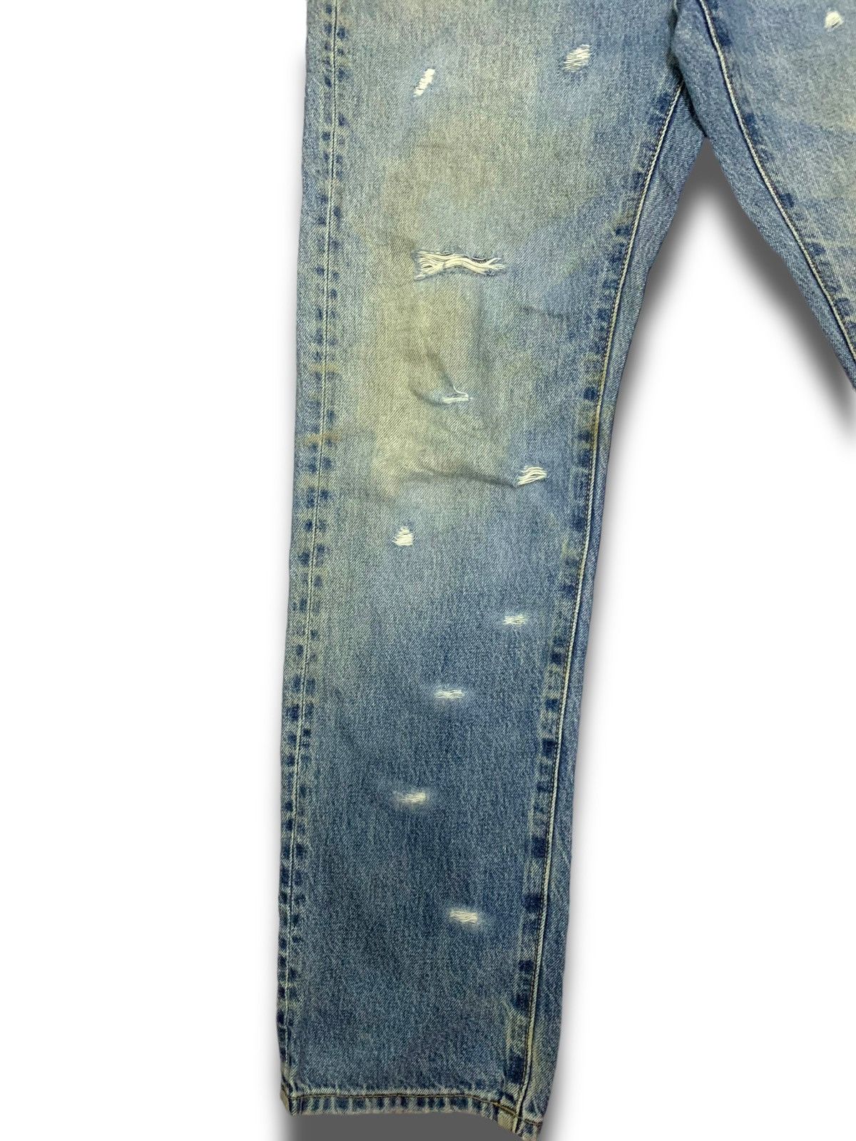 Japanese Brand × Uniqlo Vintage Y2K Jun Takahashi Kaihara Distressed Jeans Size US 29 - 3 Thumbnail
