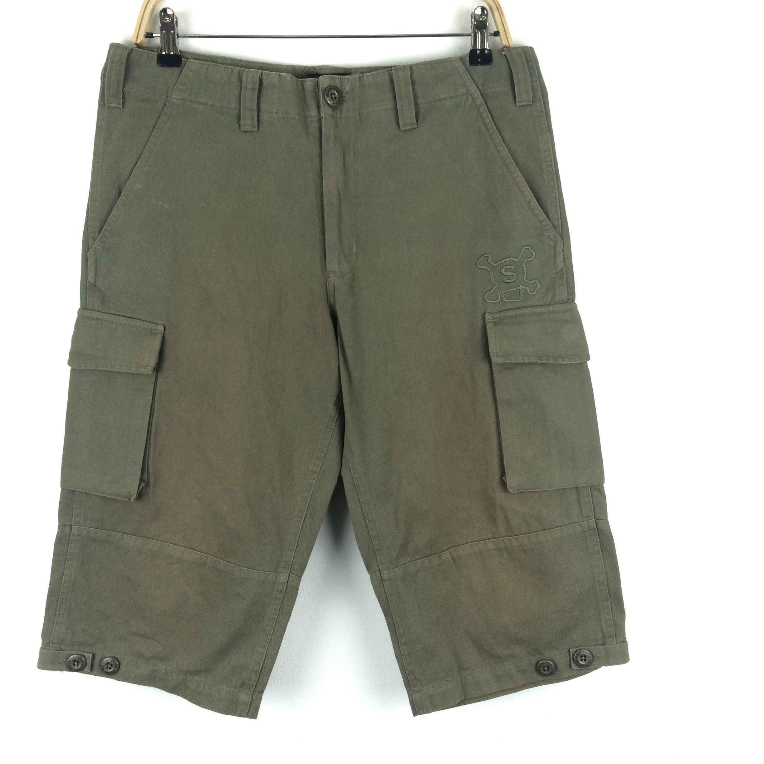 パンツ OLD STUSSY rough and rugged denim shorts Stussy mid length denim shorts with yellow logo on | Depop