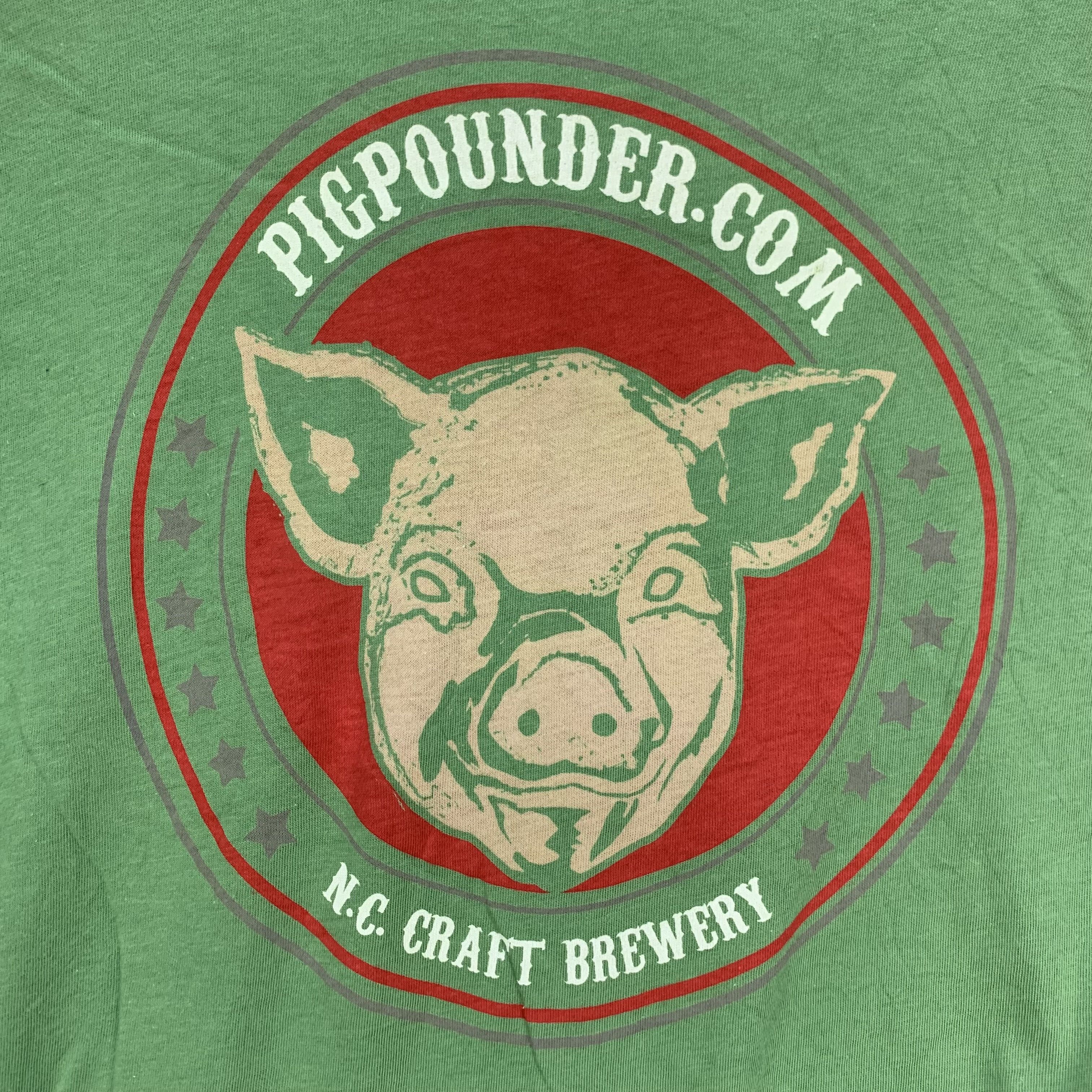 Canvas Pigpounder.com N.C. Craft Brewery Green T Shirt #4177-145 Size US S / EU 44-46 / 1 - 2 Thumbnail