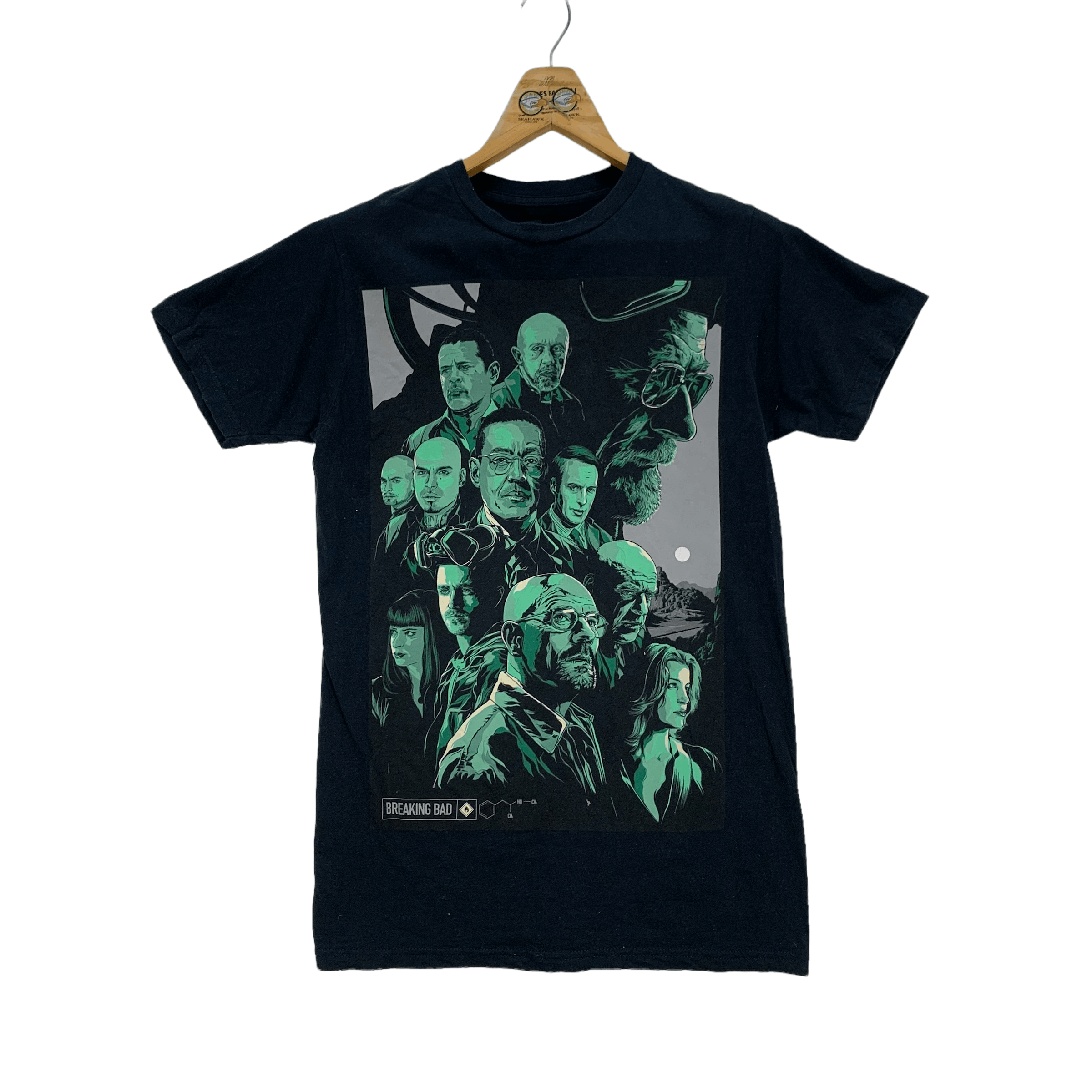 image of Movie x Vintage Breaking Bad Drama Tv Series Printed Tees 4121-143 in Black, Men's (Size Medium)