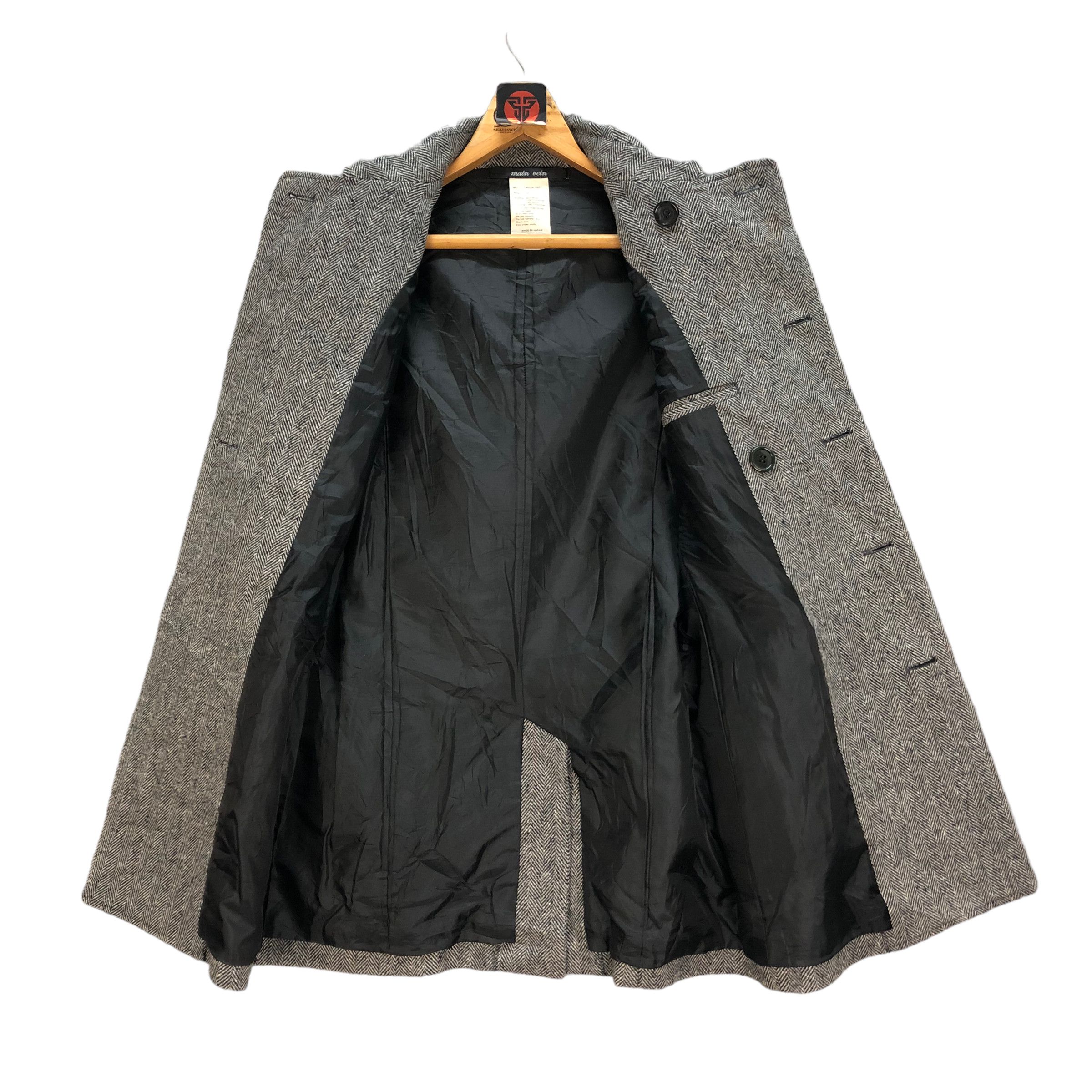 Japanese Brand MAIN VEIN HERRINGBONE DOUBLE BREASTED BELTED COAT #7226-120 Size US S / EU 44-46 / 1 - 6 Thumbnail