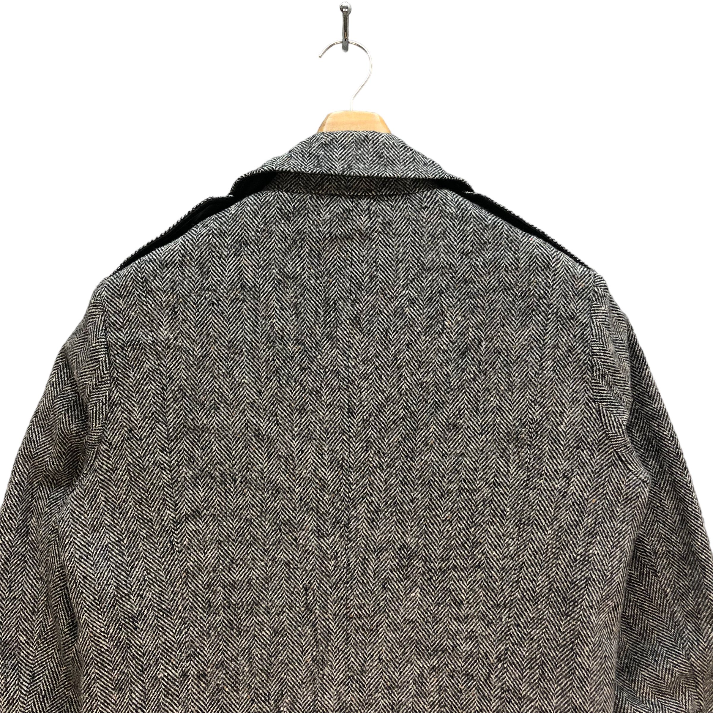 Japanese Brand MAIN VEIN HERRINGBONE DOUBLE BREASTED BELTED COAT #7226-120 Size US S / EU 44-46 / 1 - 9 Thumbnail