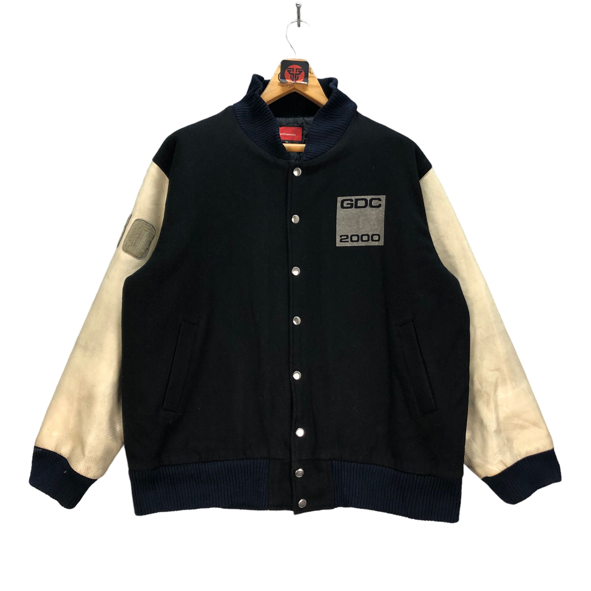 Japanese Brand TRASHED🔥 GDC 2000 WOOL LEATHER VARSITY JACKET #7252-121 Size US M / EU 48-50 / 2 - 5 Thumbnail