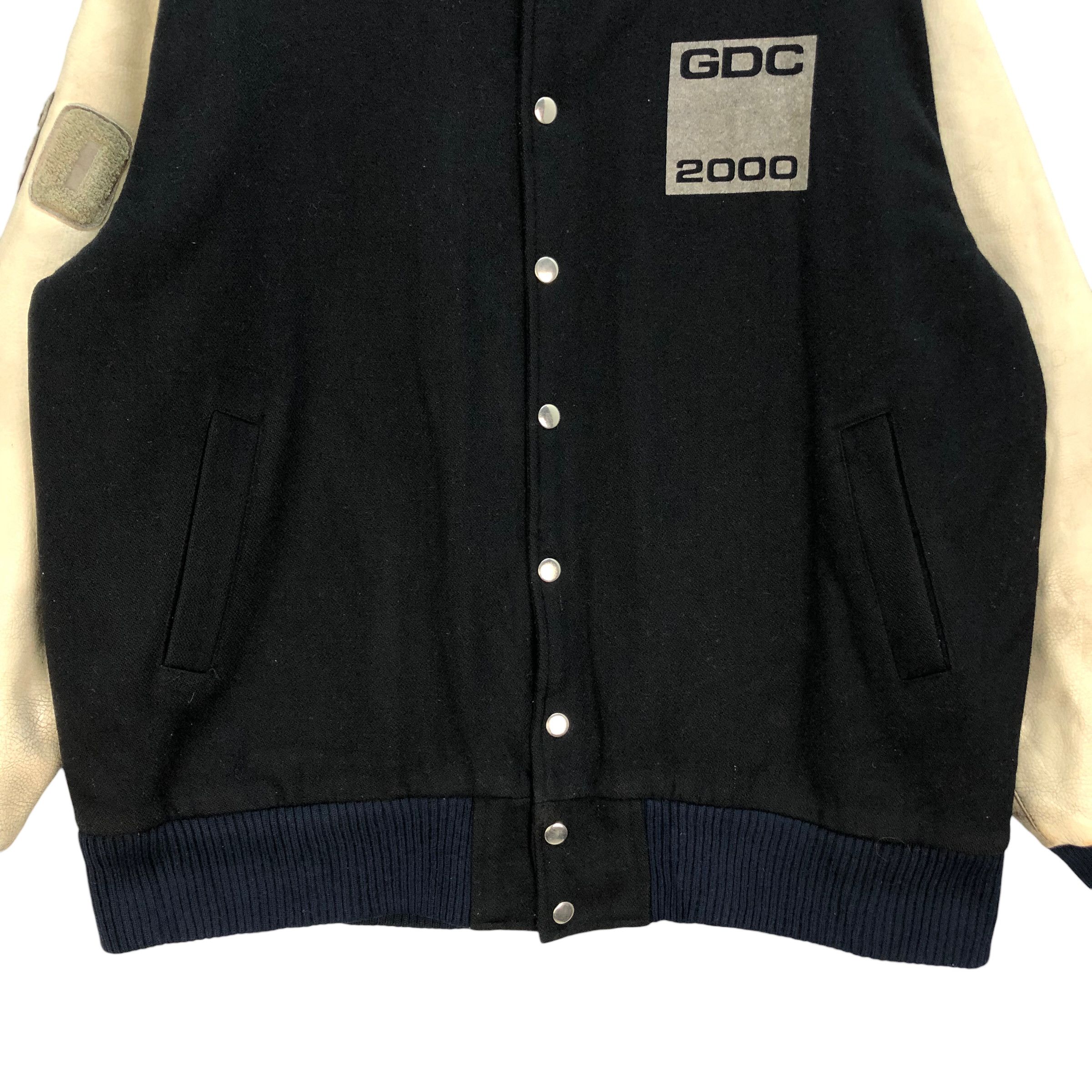 Japanese Brand TRASHED🔥 GDC 2000 WOOL LEATHER VARSITY JACKET #7252-121 Size US M / EU 48-50 / 2 - 8 Thumbnail