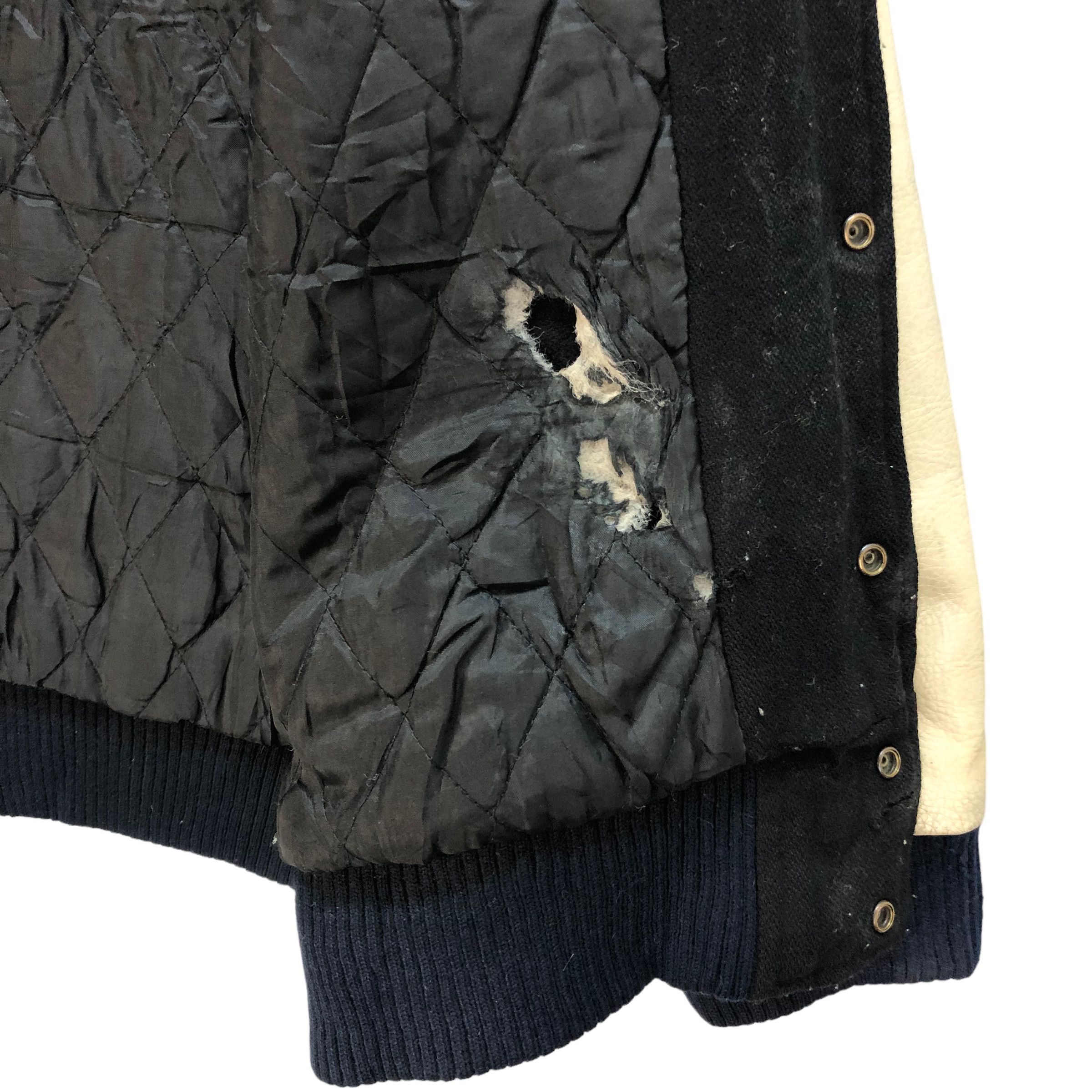 Japanese Brand TRASHED🔥 GDC 2000 WOOL LEATHER VARSITY JACKET #7252-121 Size US M / EU 48-50 / 2 - 16 Thumbnail
