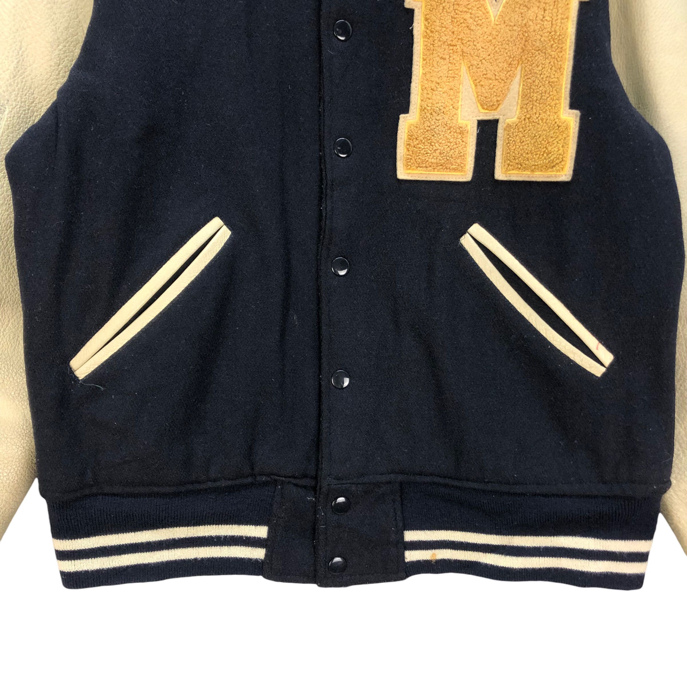 Vintage 90s BARCEDOS CAPITAL M WOOL LEATHER VARSITY JACKET #7254-122 Size US L / EU 52-54 / 3 - 4 Thumbnail