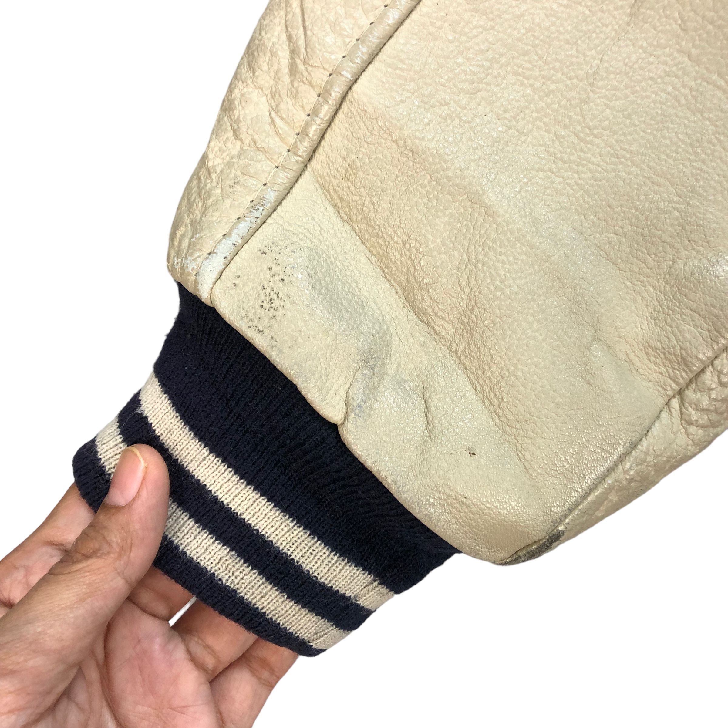 Vintage 90s BARCEDOS CAPITAL M WOOL LEATHER VARSITY JACKET #7254-122 Size US L / EU 52-54 / 3 - 18 Thumbnail