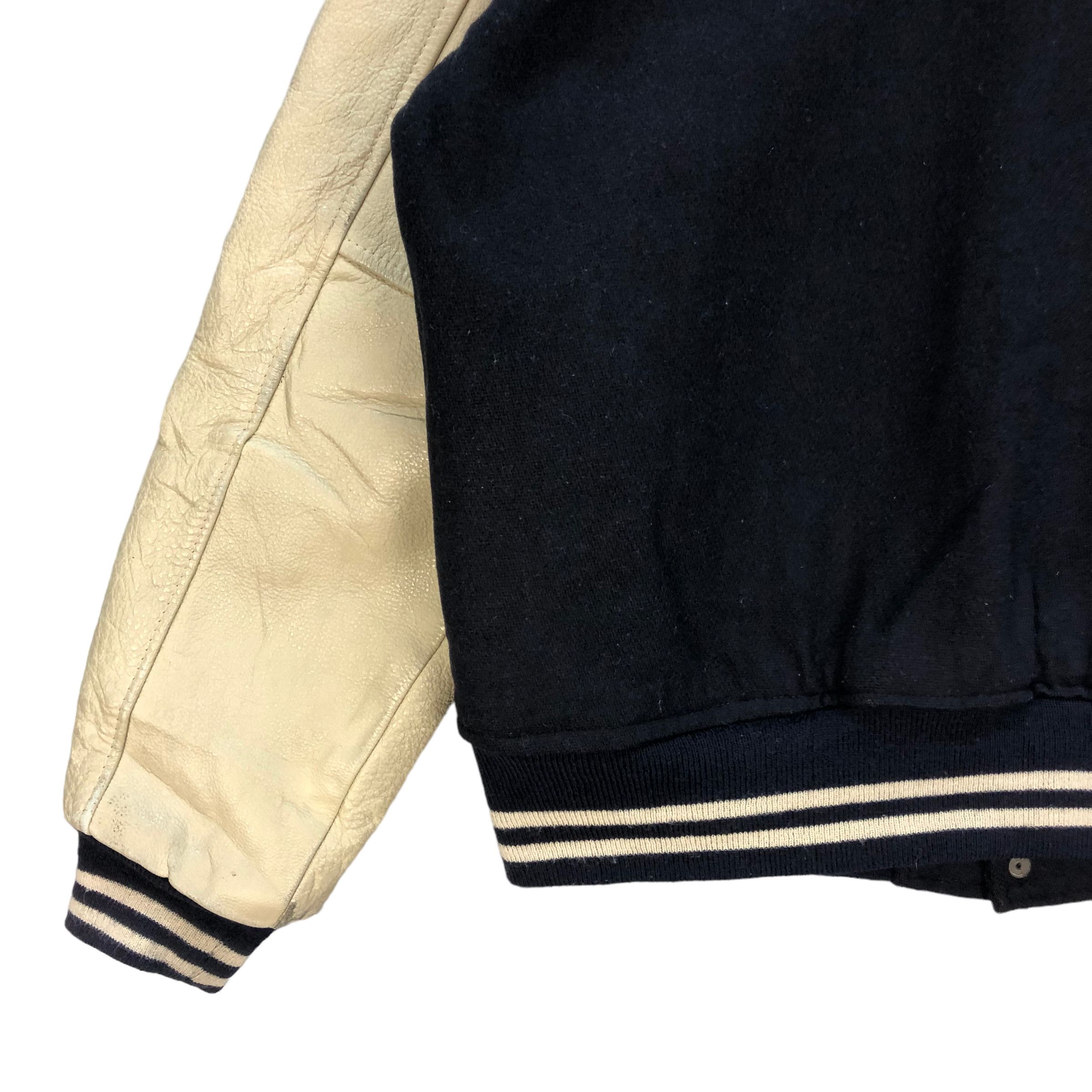 Vintage 90s BARCEDOS CAPITAL M WOOL LEATHER VARSITY JACKET #7254-122 Size US L / EU 52-54 / 3 - 17 Thumbnail