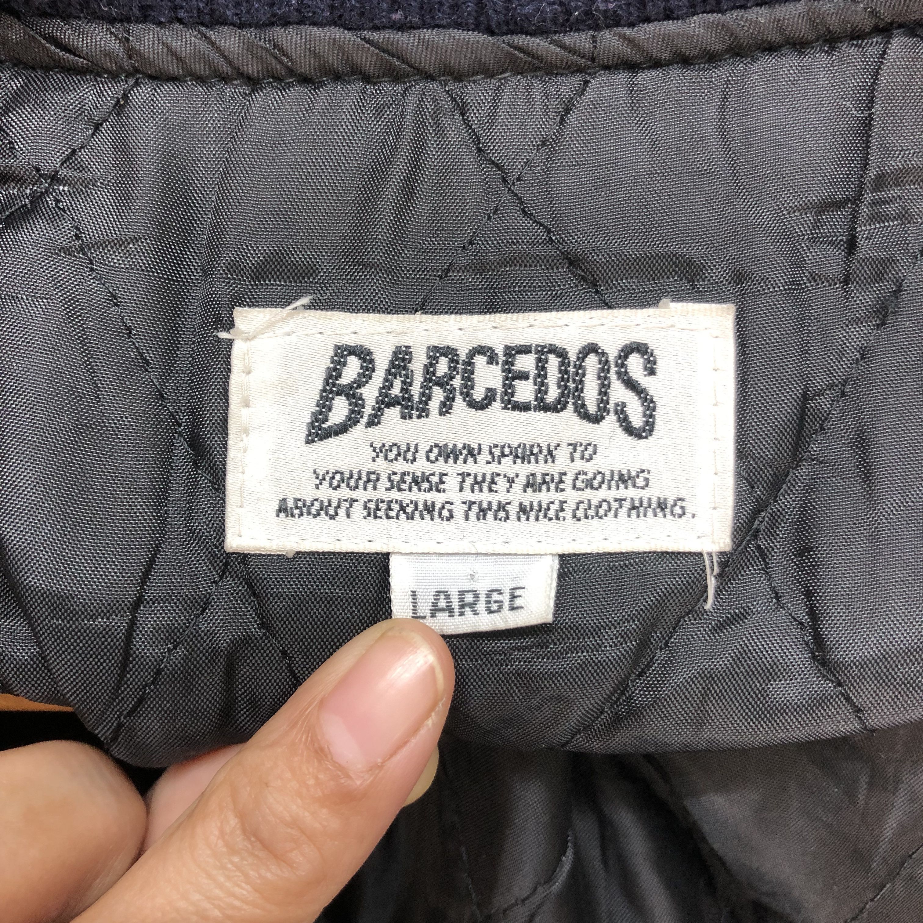 Vintage 90s BARCEDOS CAPITAL M WOOL LEATHER VARSITY JACKET #7254-122 Size US L / EU 52-54 / 3 - 10 Thumbnail