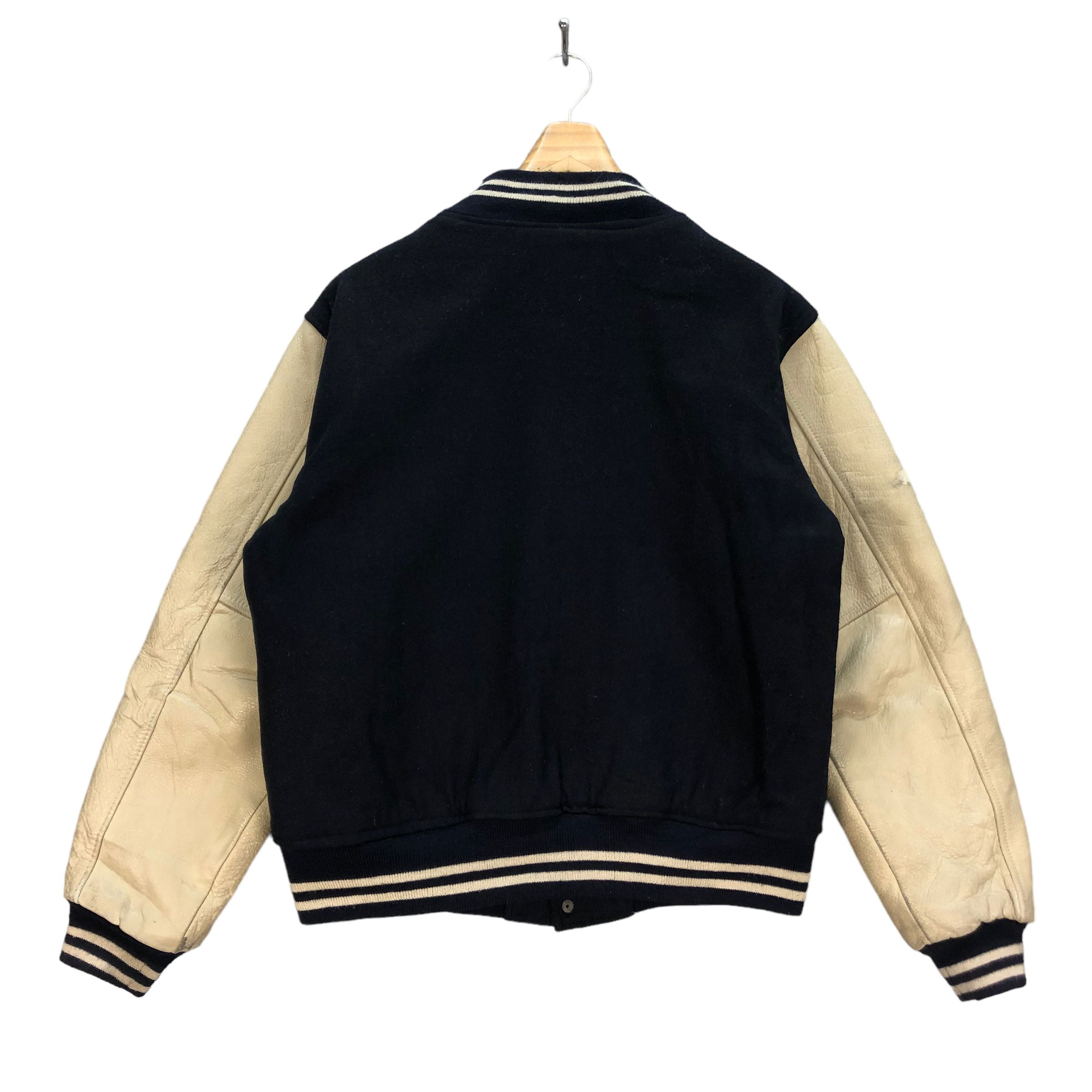 Vintage 90s BARCEDOS CAPITAL M WOOL LEATHER VARSITY JACKET #7254-122 Size US L / EU 52-54 / 3 - 14 Thumbnail