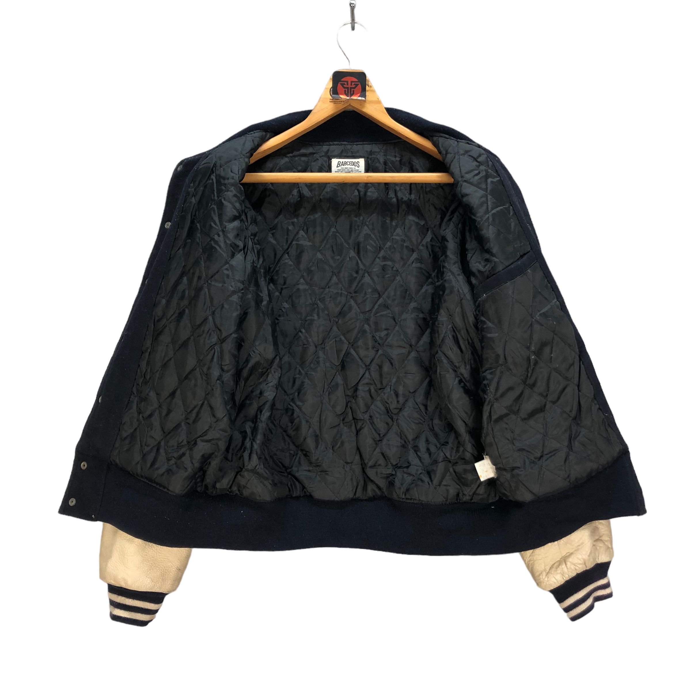 Vintage 90s BARCEDOS CAPITAL M WOOL LEATHER VARSITY JACKET #7254-122 Size US L / EU 52-54 / 3 - 9 Thumbnail