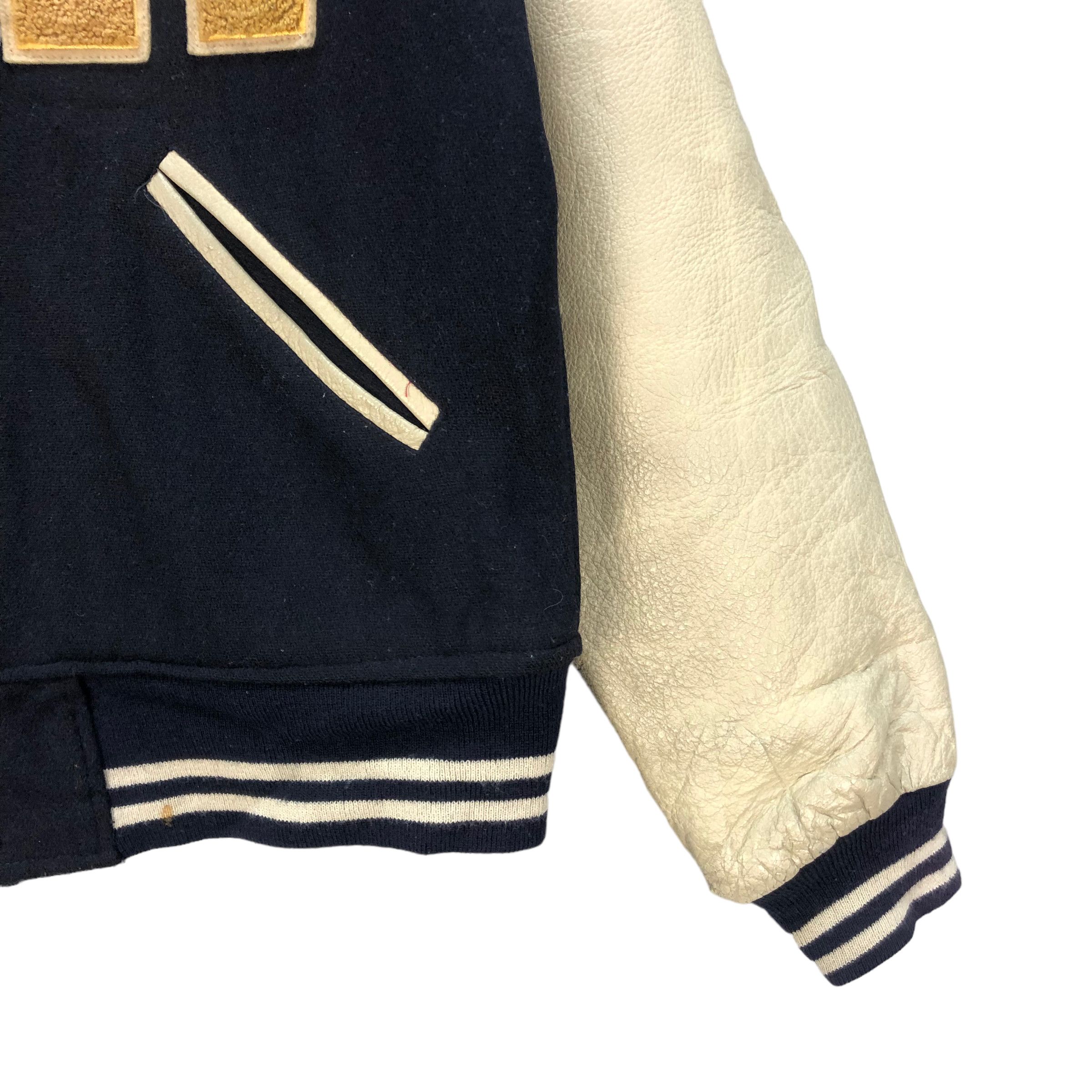 Vintage 90s BARCEDOS CAPITAL M WOOL LEATHER VARSITY JACKET #7254-122 Size US L / EU 52-54 / 3 - 8 Thumbnail