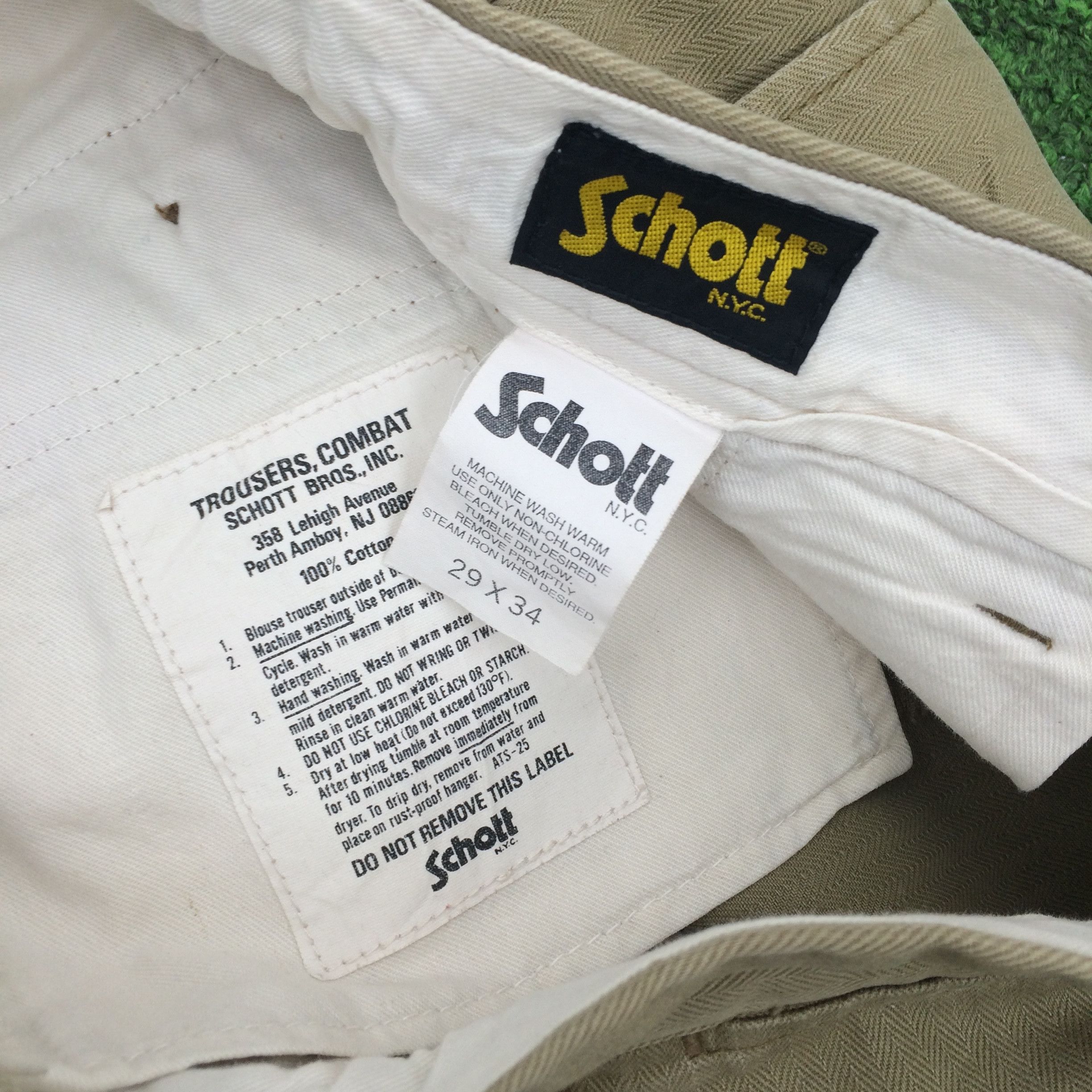 Schott X182 VTG SCHOTT BROS COMBAT TROUSERS HERRINGBONE TWILL Size US 30 / EU 46 - 1 Thumbnail