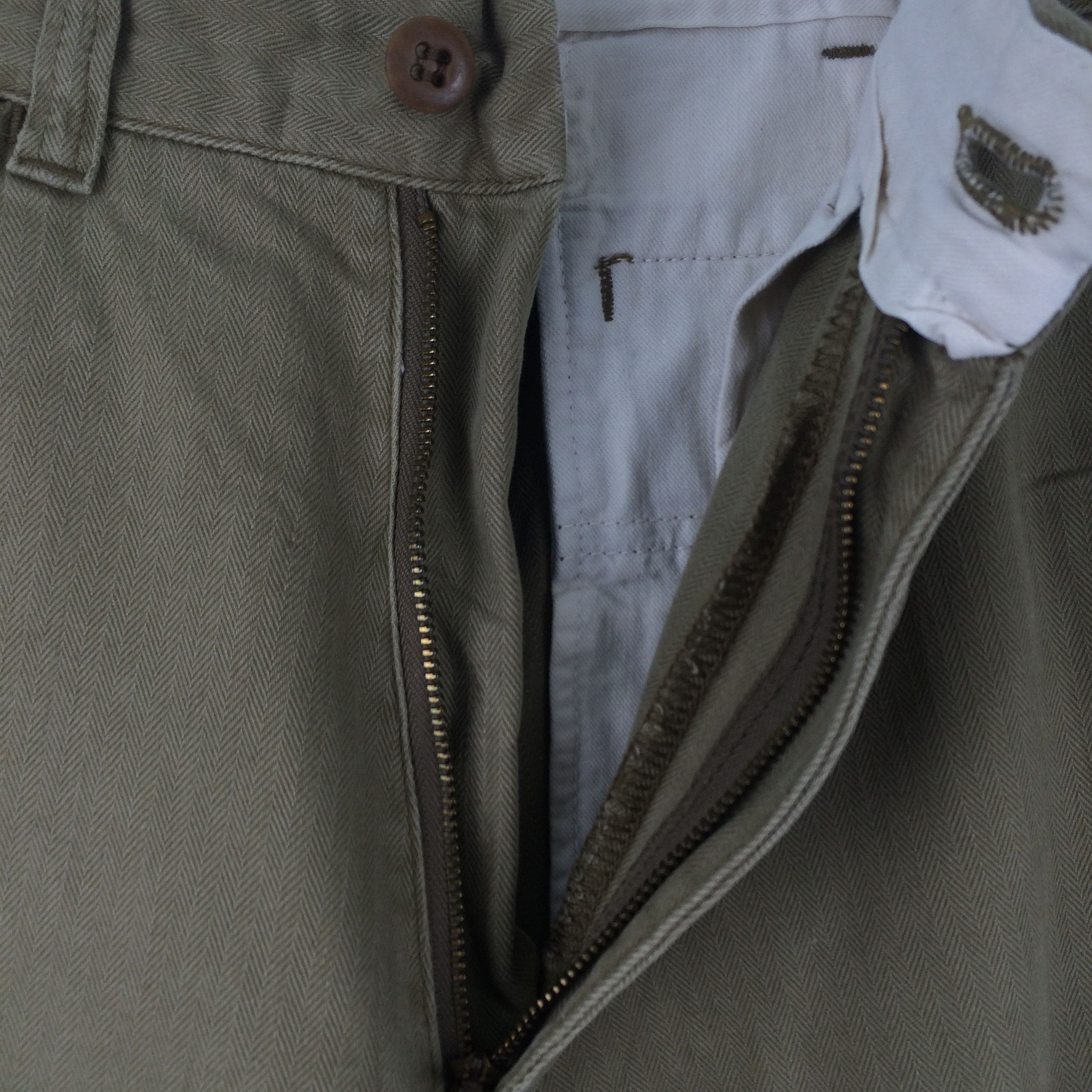 Schott X182 VTG SCHOTT BROS COMBAT TROUSERS HERRINGBONE TWILL Size US 30 / EU 46 - 6 Thumbnail