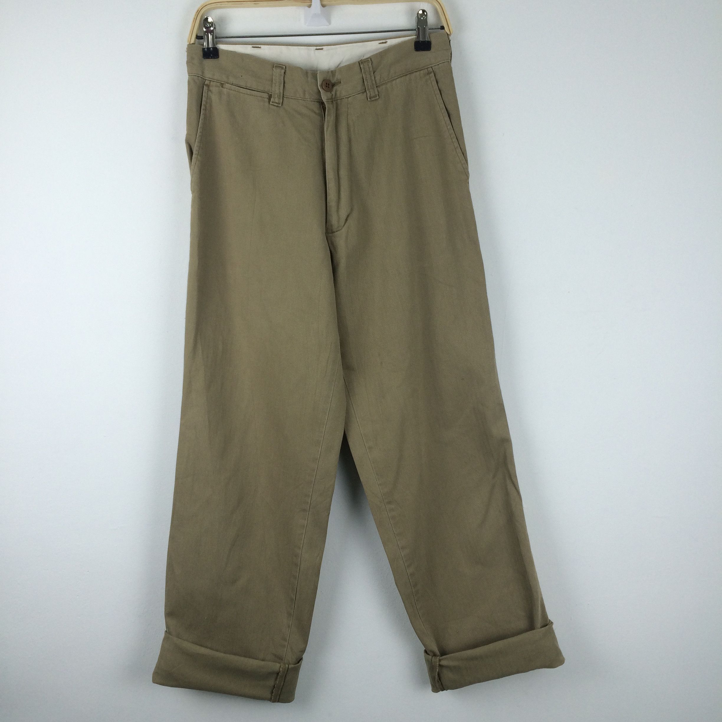 Schott X182 VTG SCHOTT BROS COMBAT TROUSERS HERRINGBONE TWILL Size US 30 / EU 46 - 3 Thumbnail
