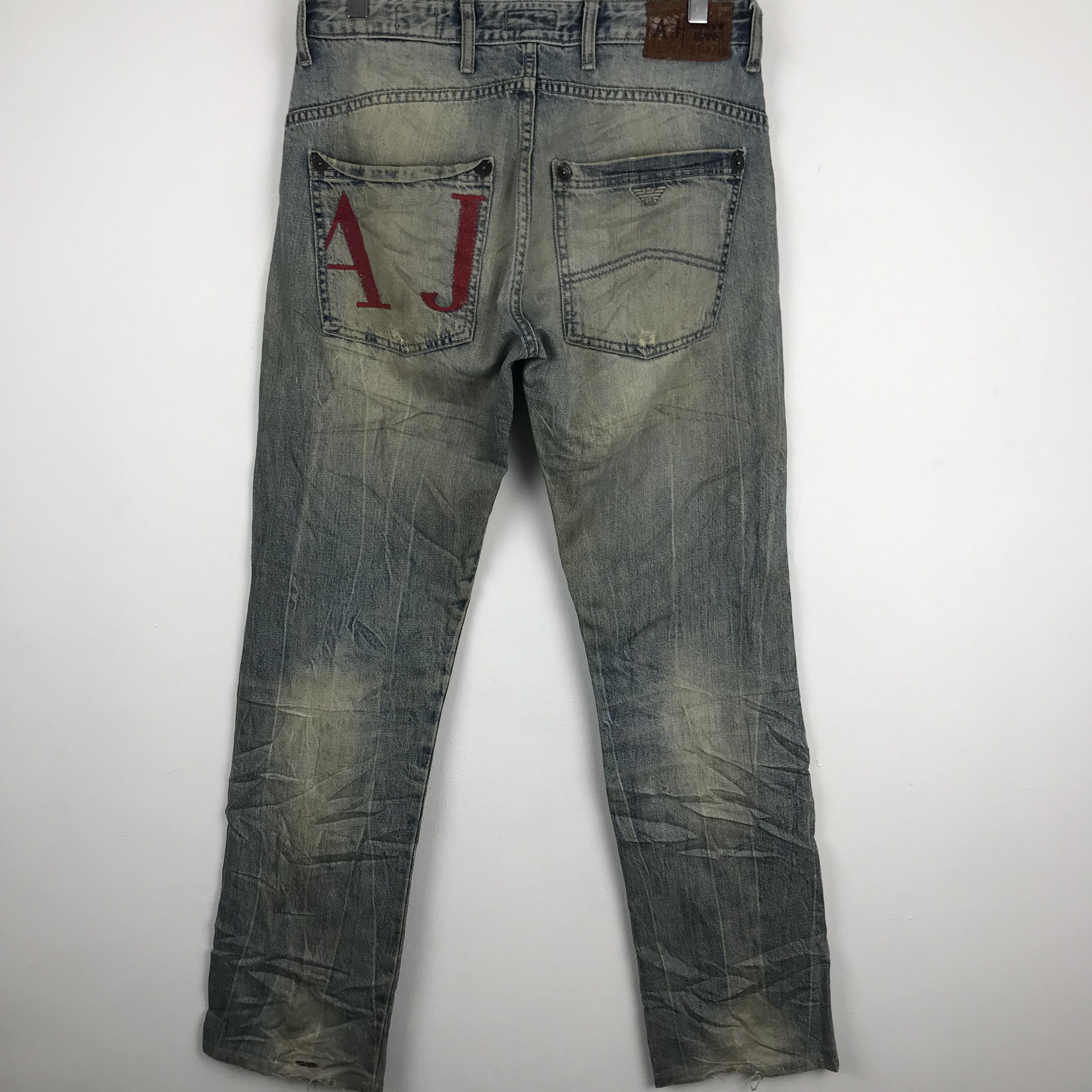 Armani X226 ARMANI JEANS RIPPED DISTRESSED JEANS NIRVANA STYLE Size US 33 - 1 Thumbnail