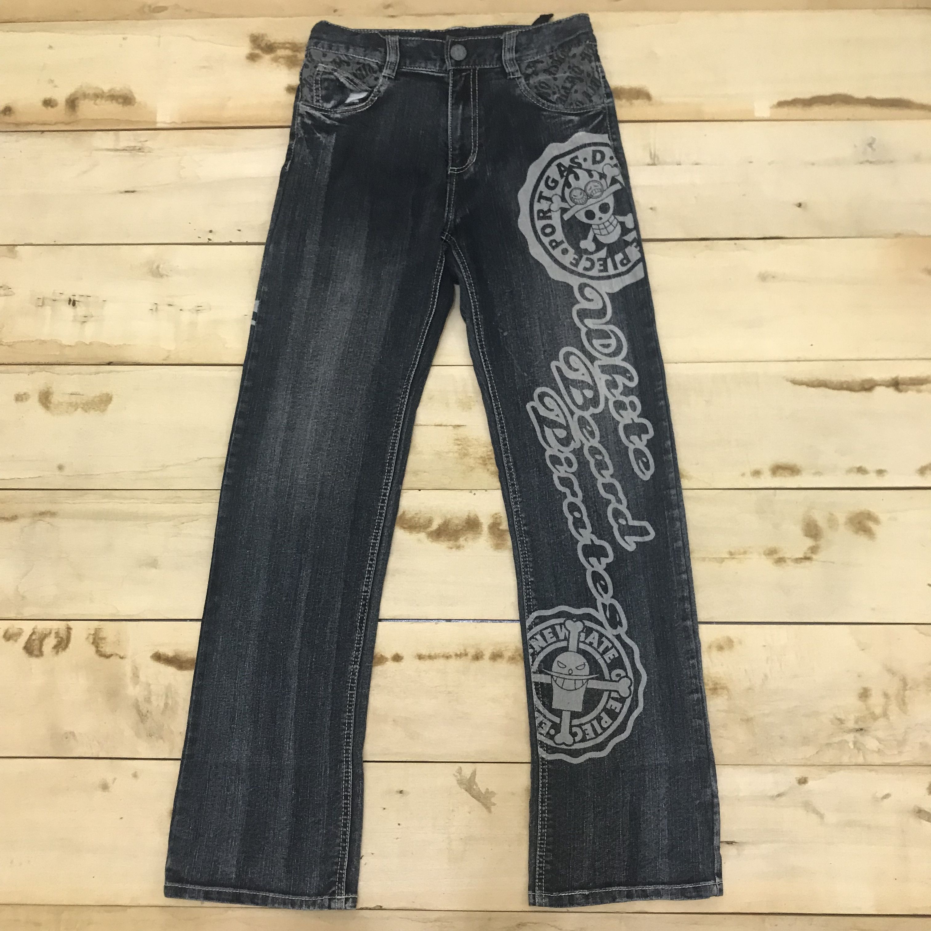 Japanese Brand × One Piece X229 RARE! PORTGAS D ACE WHITE BEARD PIRATES JEANS Size US 28 / EU 44 - 1 Thumbnail