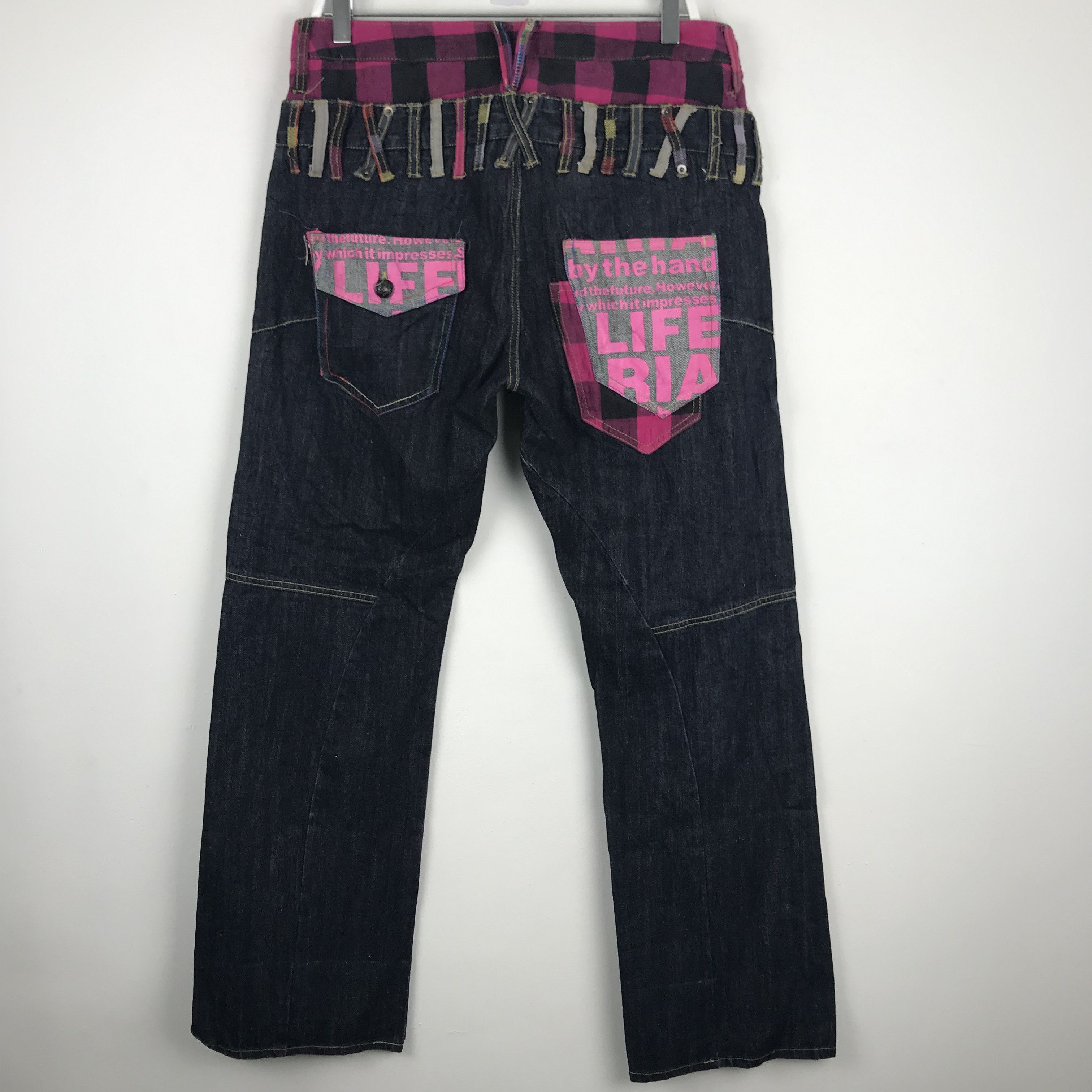 Japanese Brand X235 JAPAN MYL MAF DOUBLE WAIST PAINTED ZIPPER BAGGY PANTS Size US 35 - 2 Thumbnail