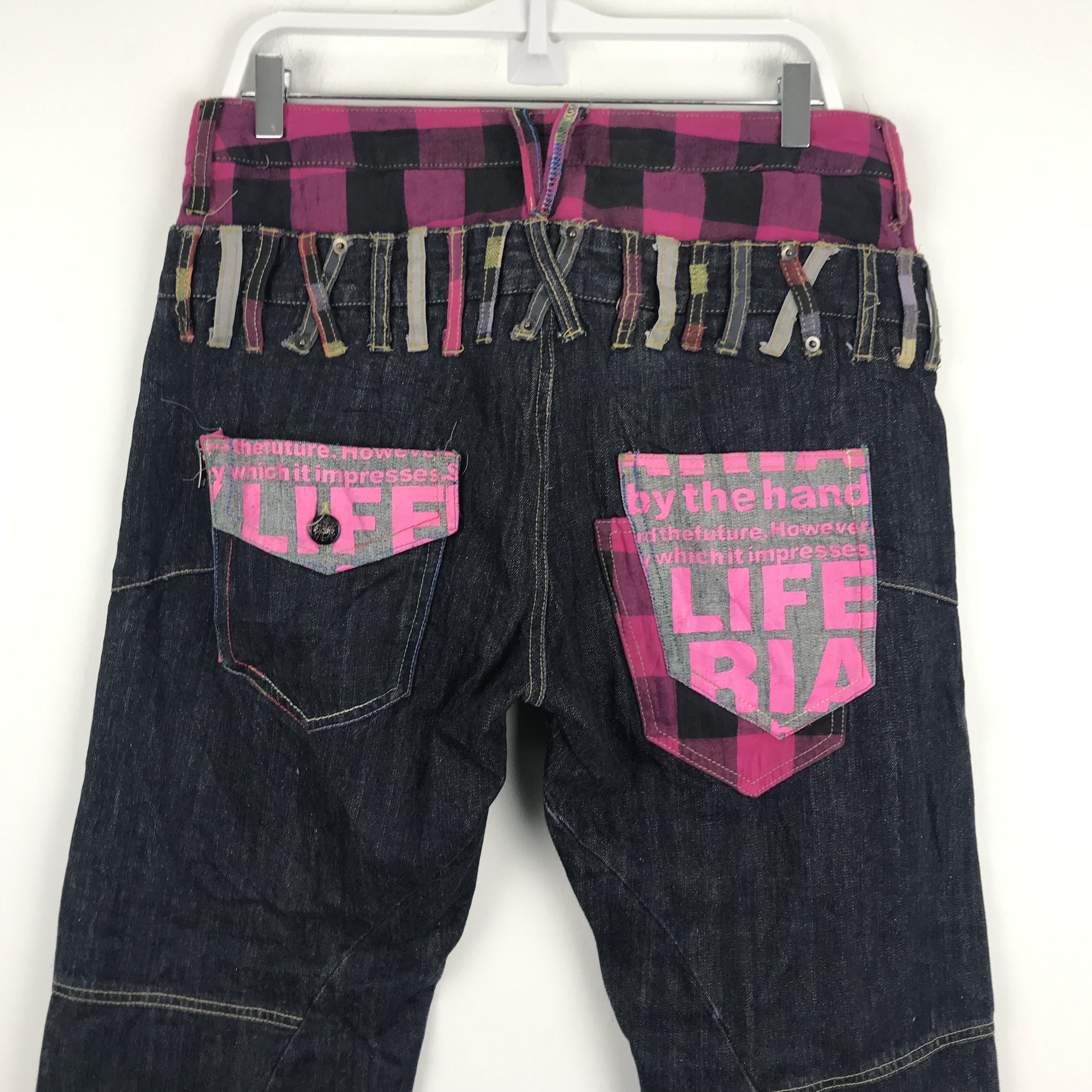 Japanese Brand X235 JAPAN MYL MAF DOUBLE WAIST PAINTED ZIPPER BAGGY PANTS Size US 35 - 3 Thumbnail