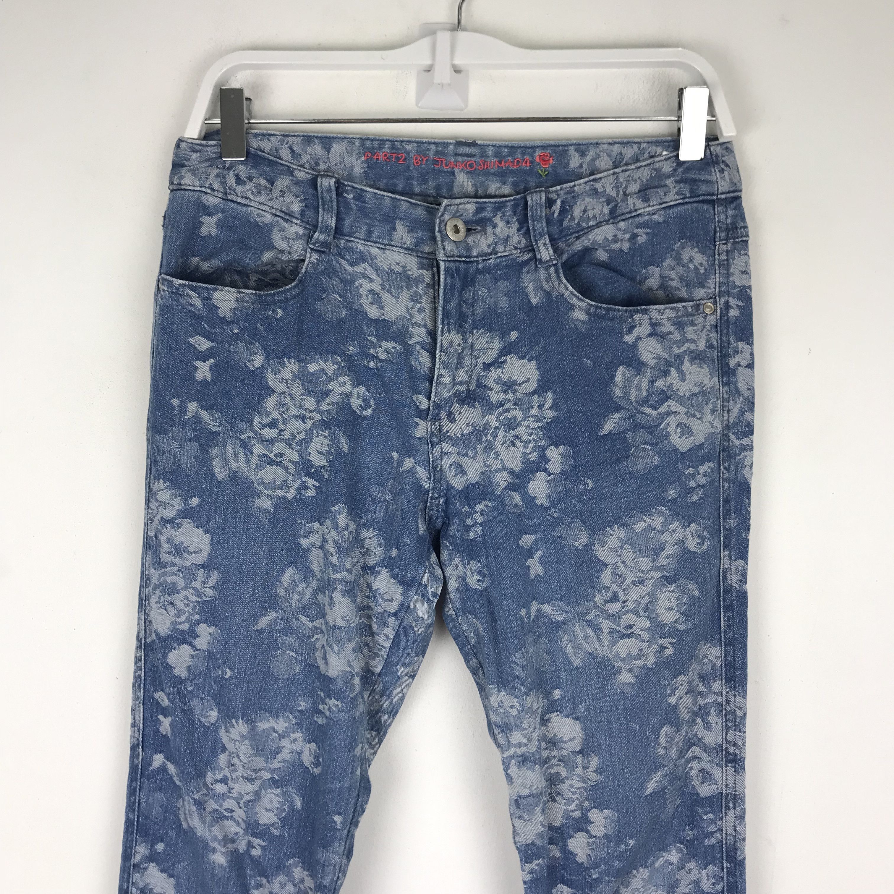 Japanese Brand × Junko Shimada X238 japan junko shimada rose full print skinny jeans Size 31" - 4 Thumbnail